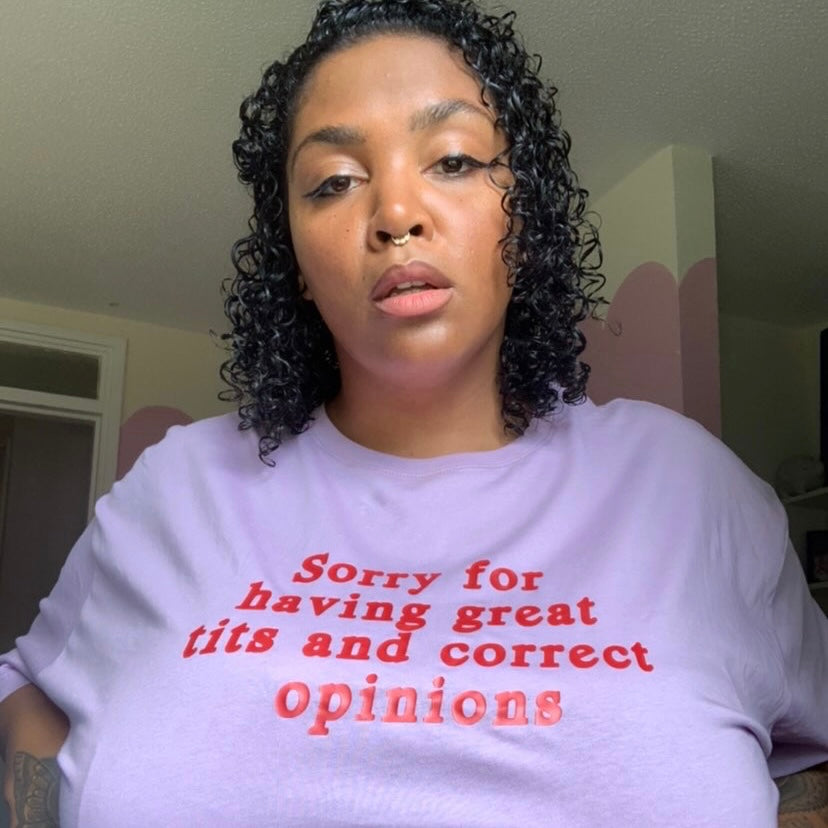 SORRY FOR HAVING GREAT TITS T SHIRT Sad Girl Studios UK