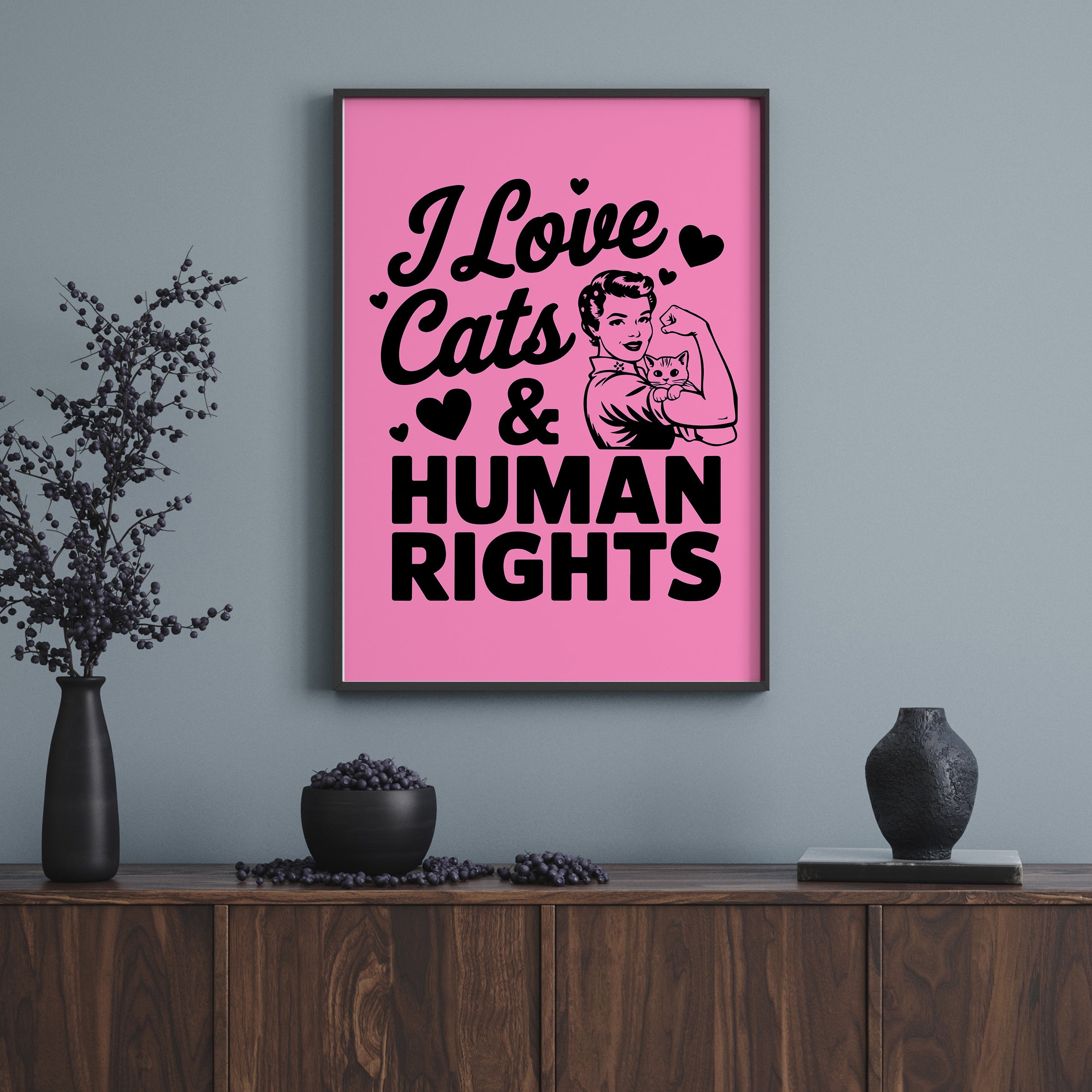 CATS AND HUMAN RIGHTS PRINT
