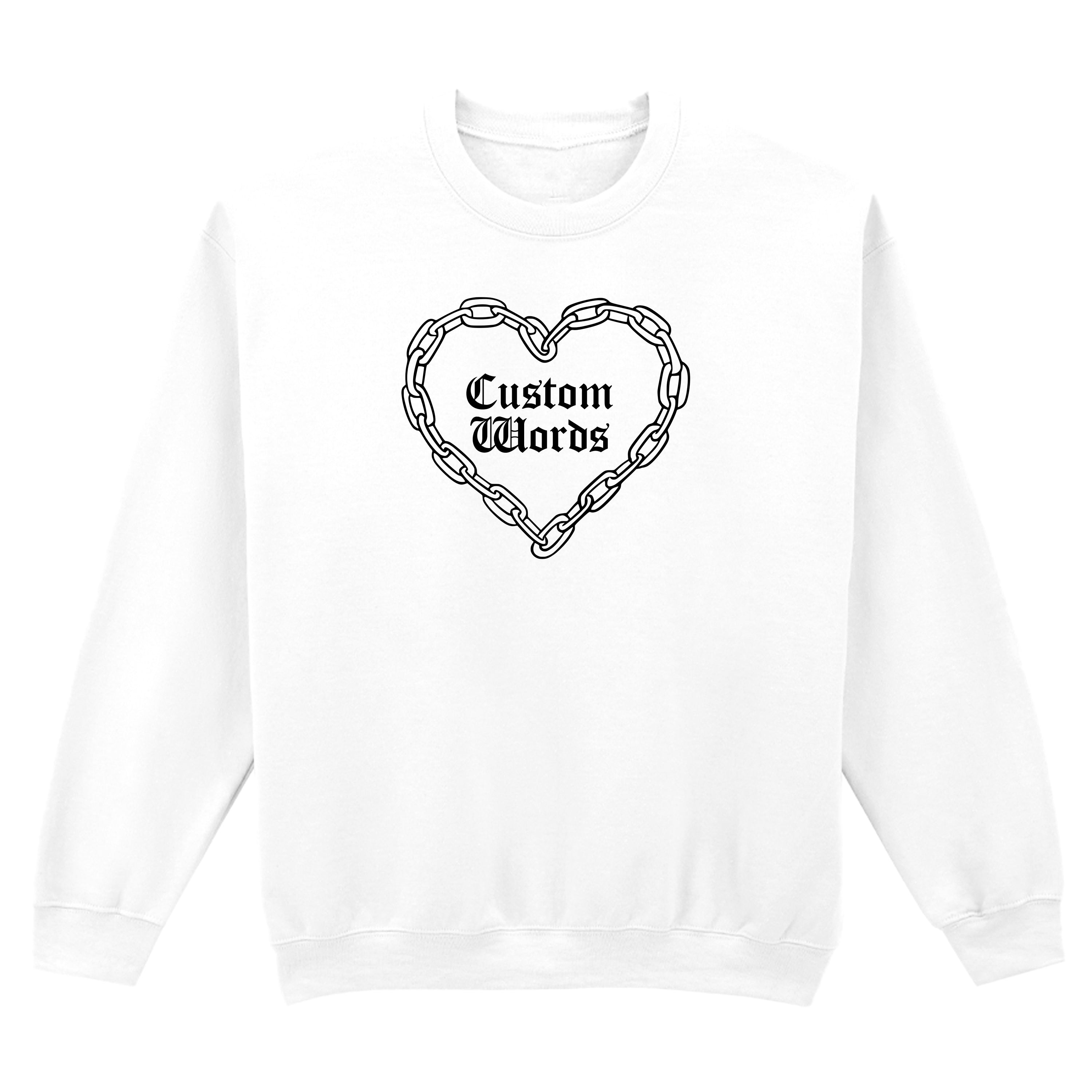 CUSTOM CHAIN HEART SWEATSHIRT