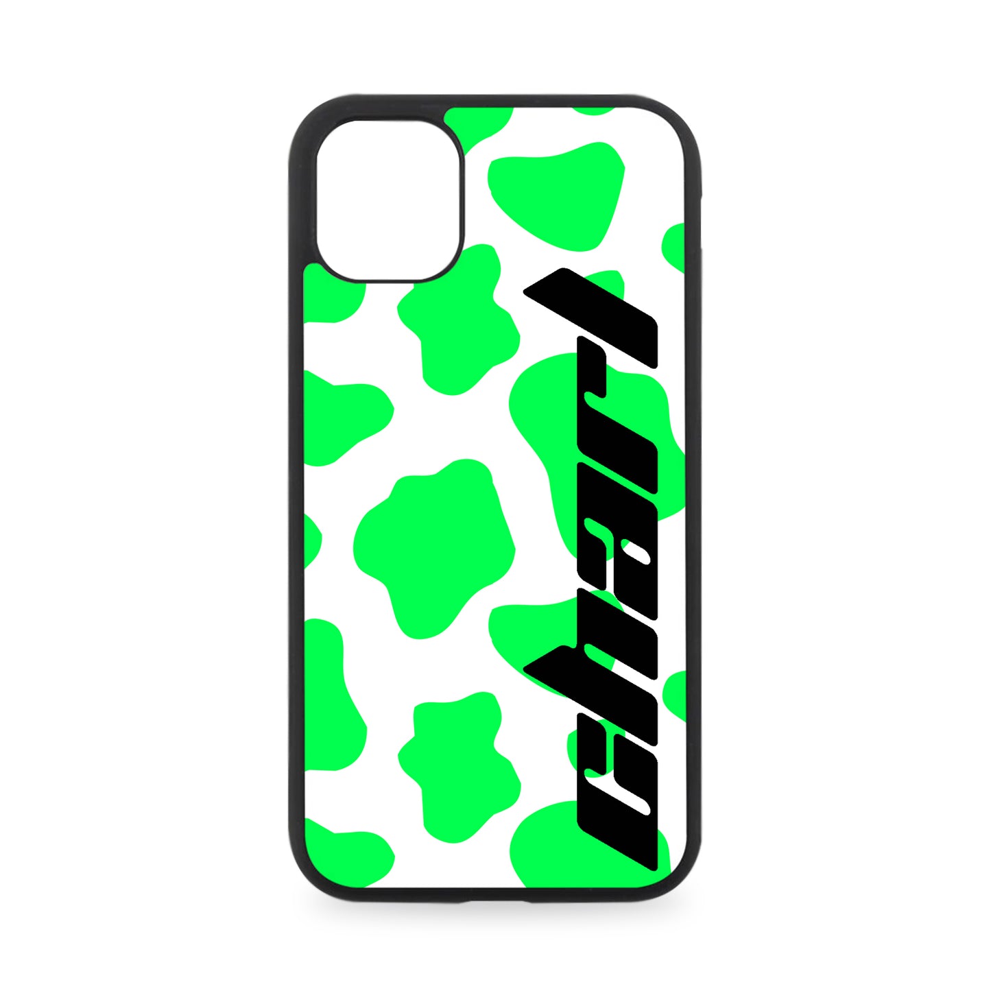 PERSONALISED COW PRINT NAME RUBBER PHONE CASE