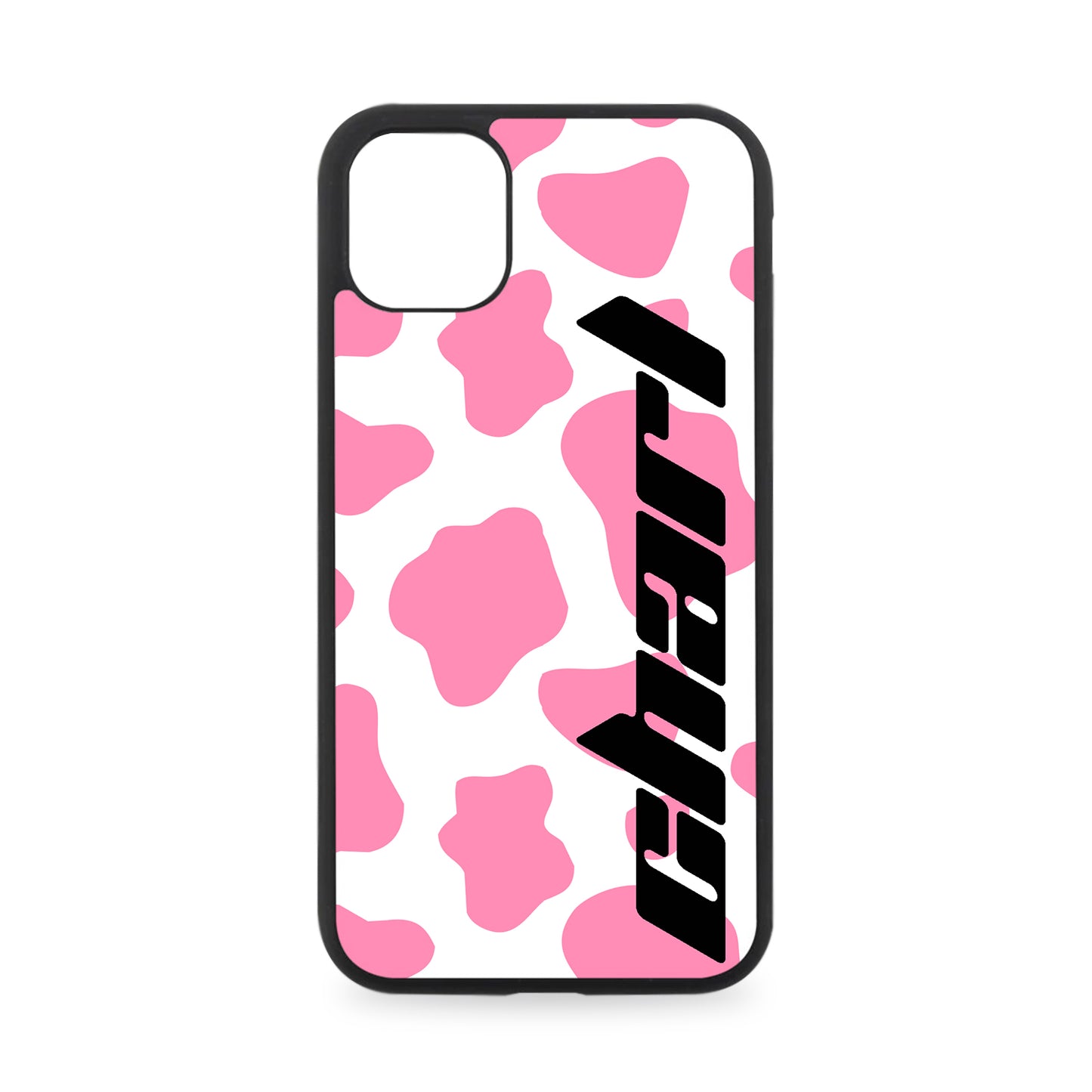 PERSONALISED COW PRINT NAME RUBBER PHONE CASE
