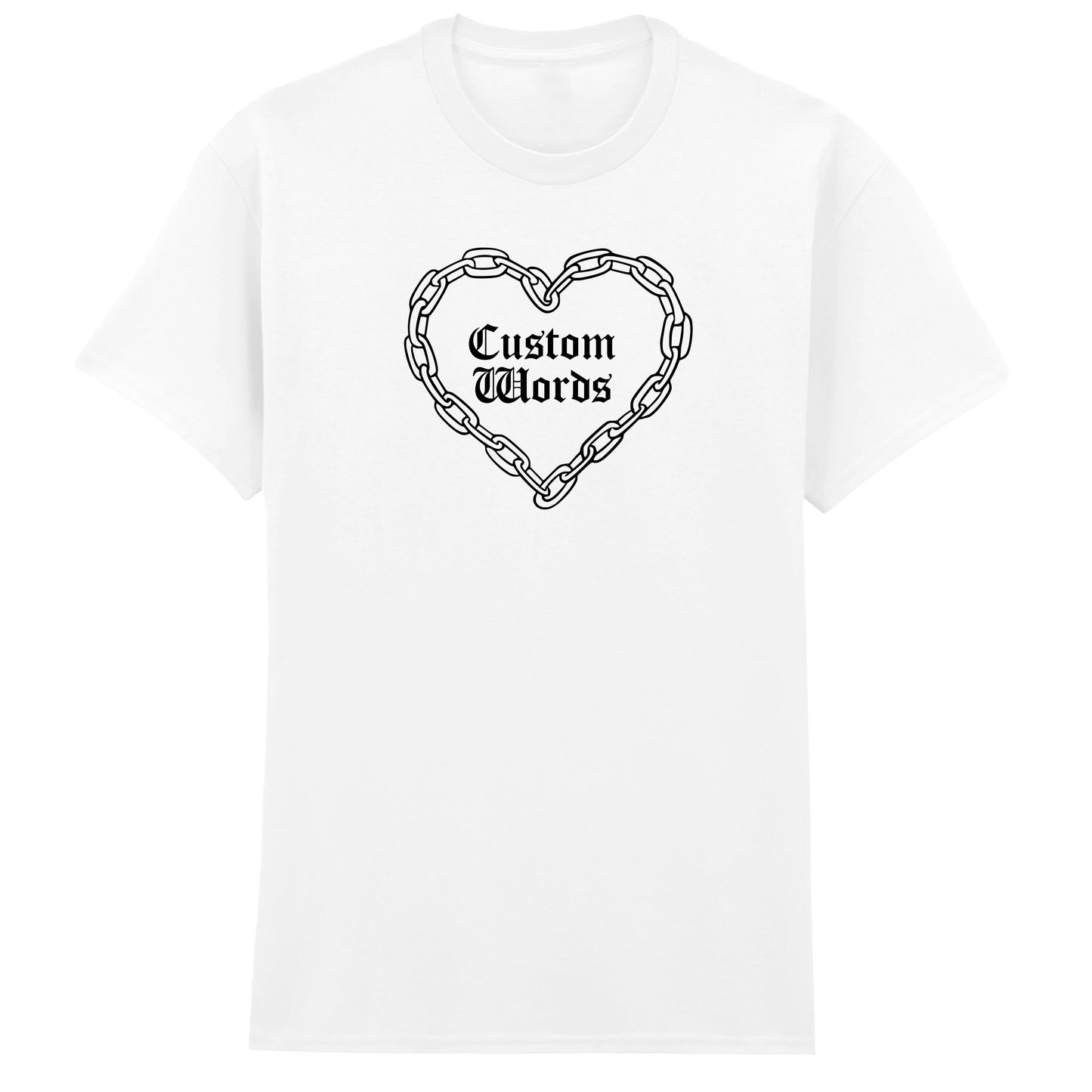 CUSTOM CHAIN HEART T-SHIRT