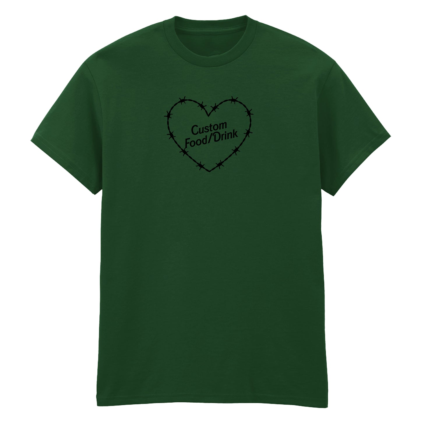 CUSTOM FOOD/DRINK BARBED HEART T-SHIRT