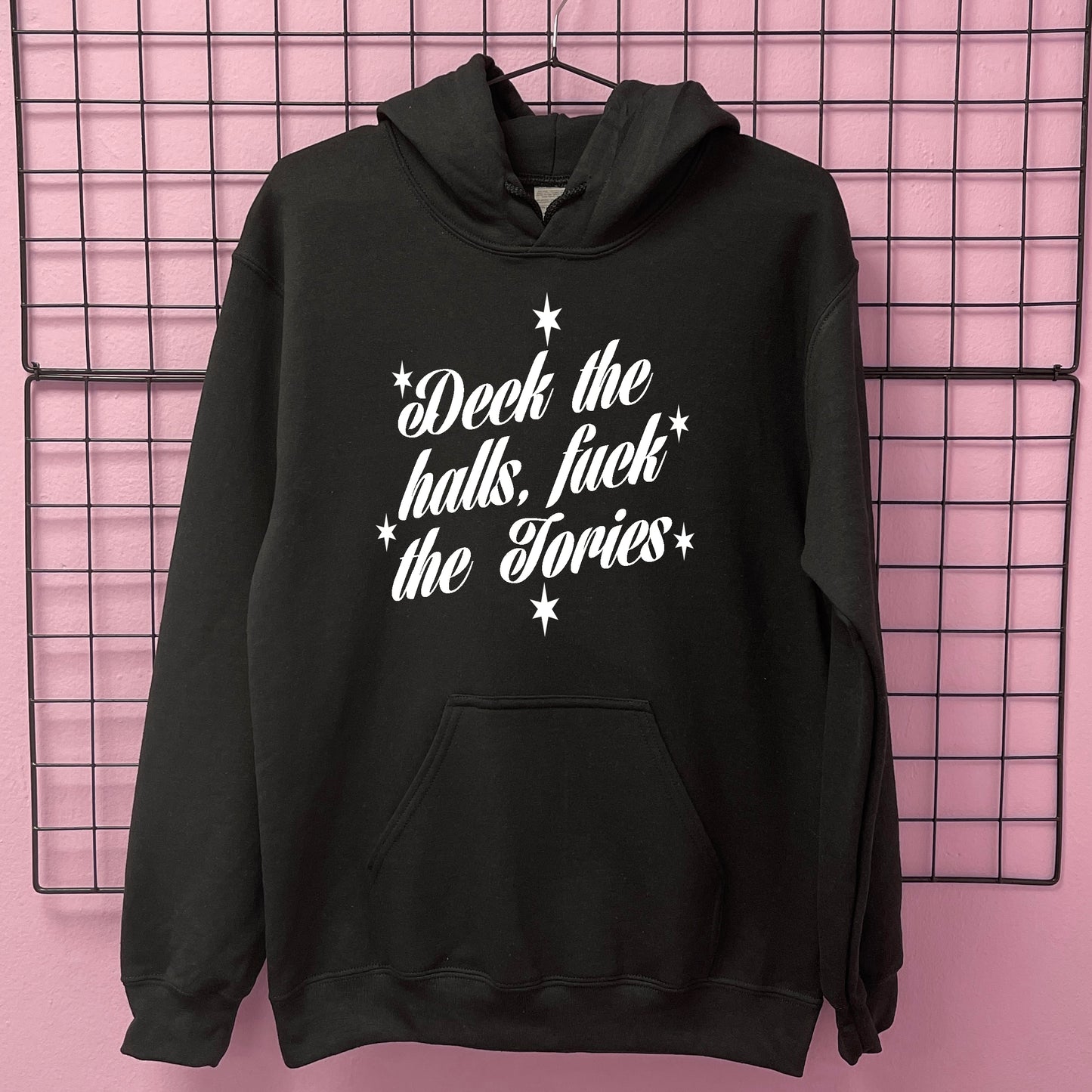 DECK THE HALLS FUCK THE TORIES HOODIE