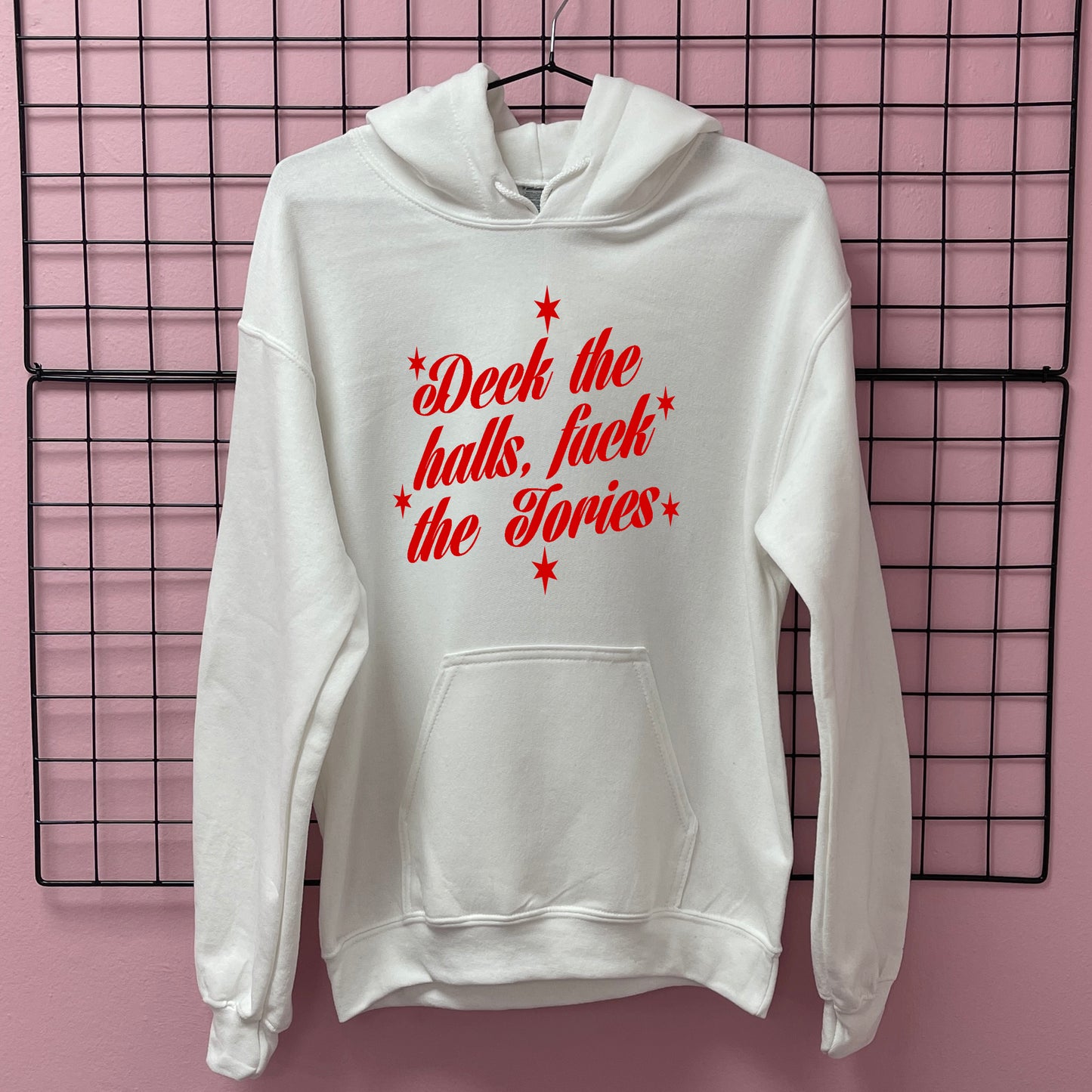 DECK THE HALLS FUCK THE TORIES HOODIE