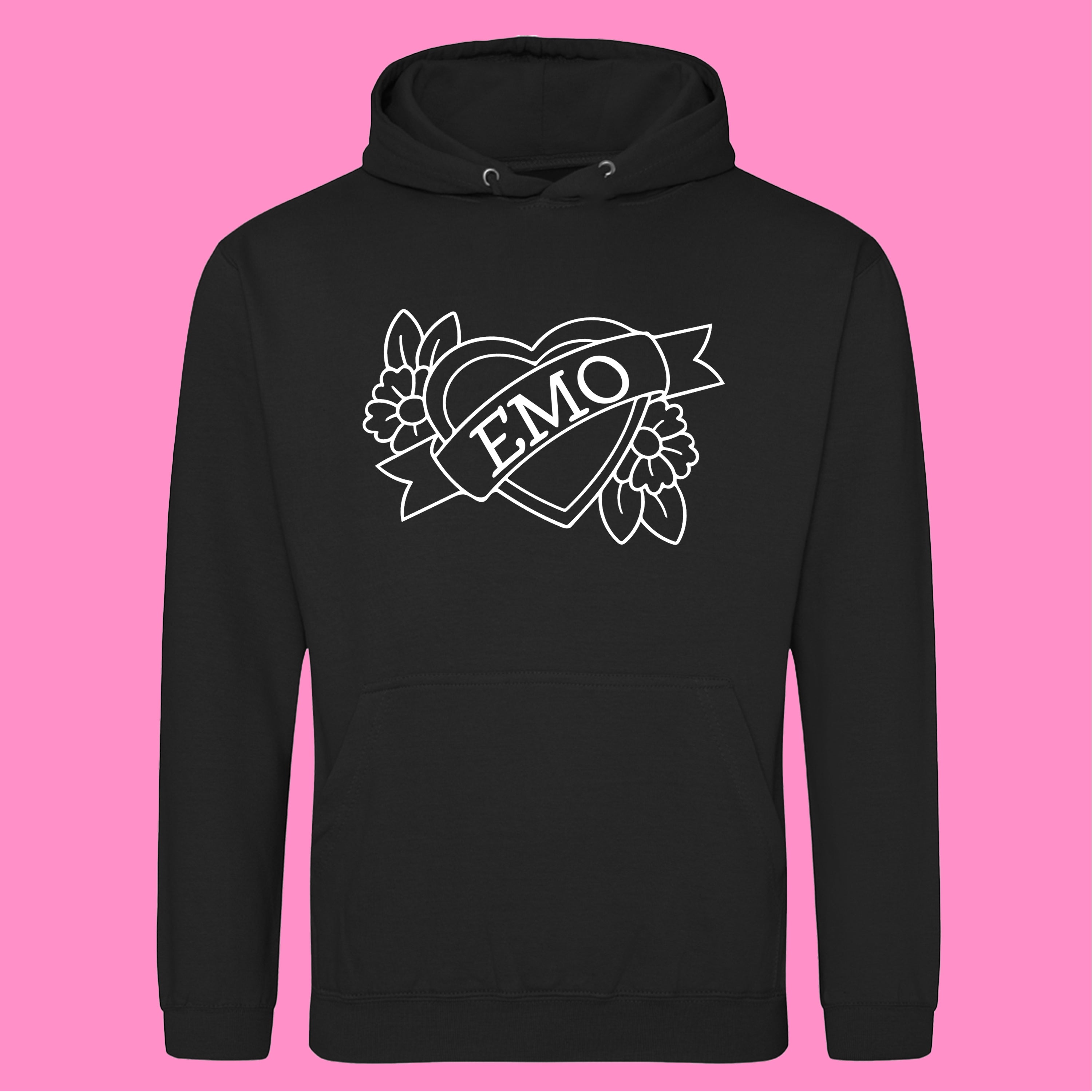 EMO HEART FLOWERS HOODIE