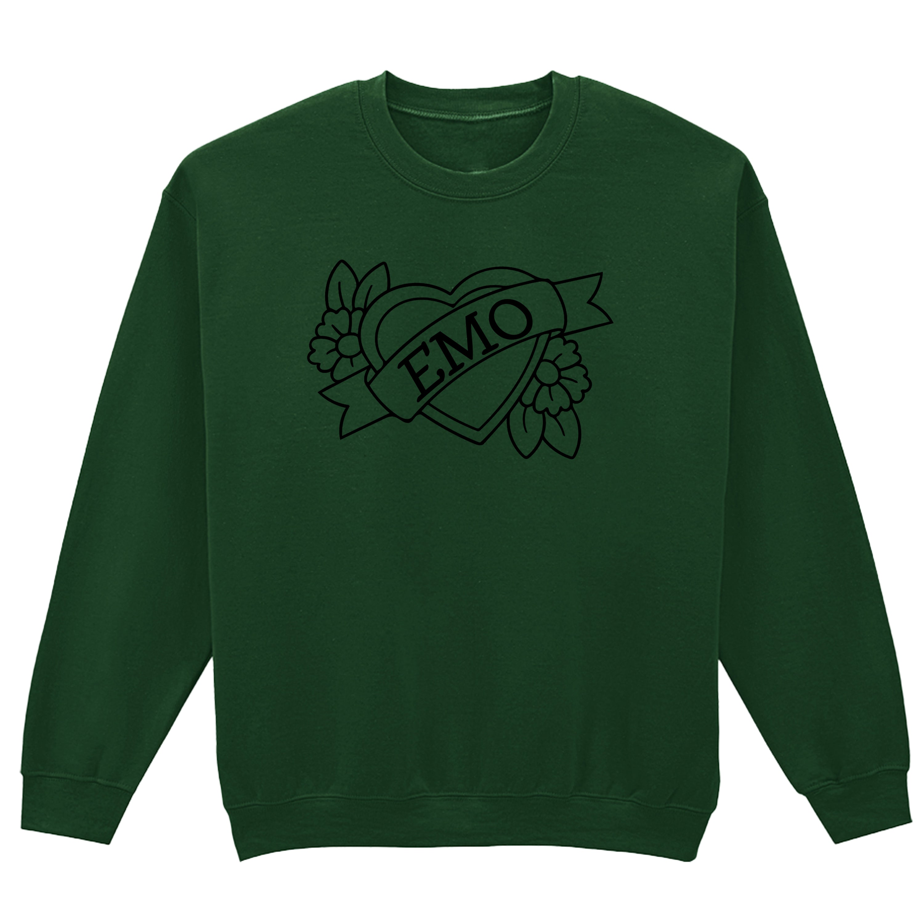 EMO HEART FLOWERS SWEATSHIRT