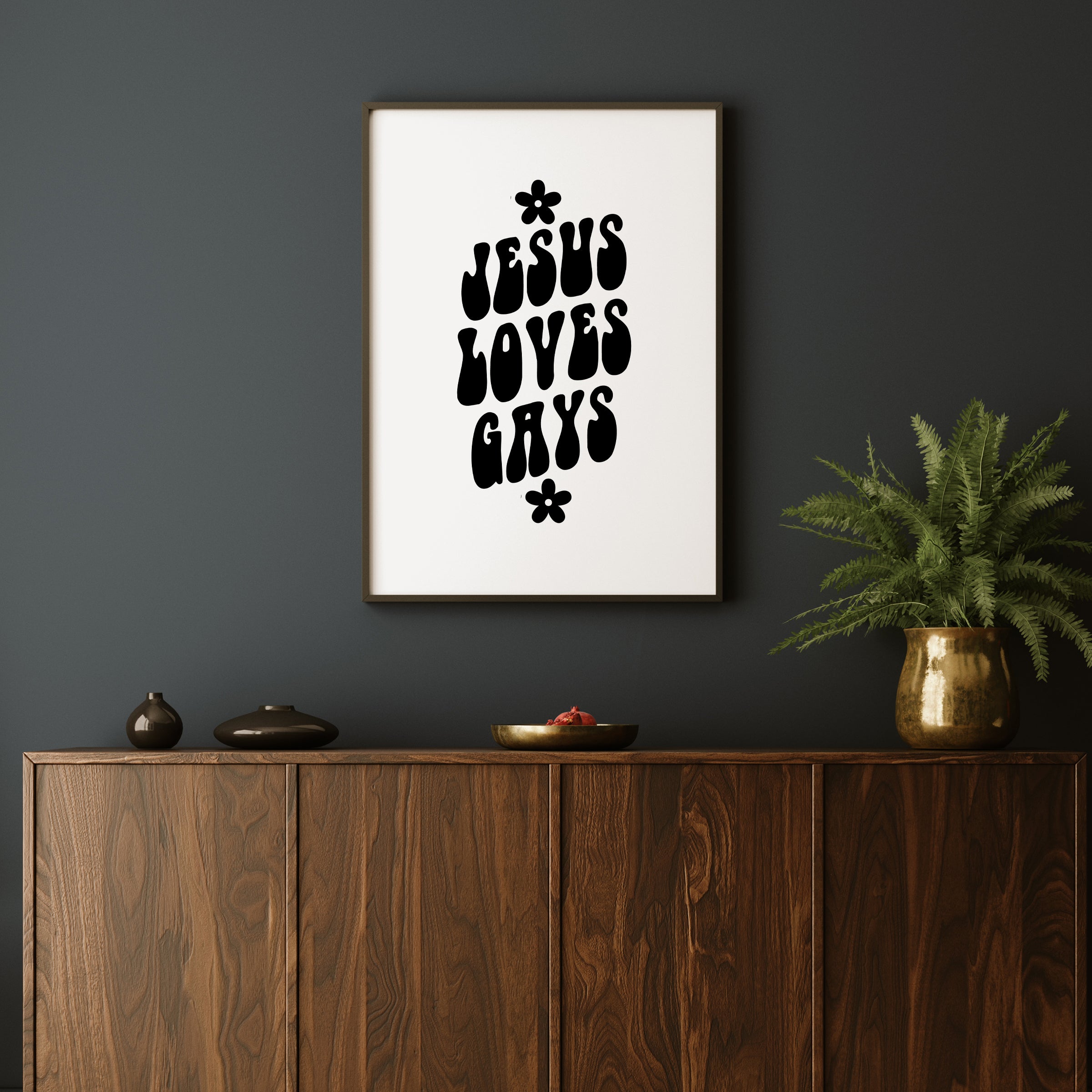 JESUS LOVES GAYS PRINT