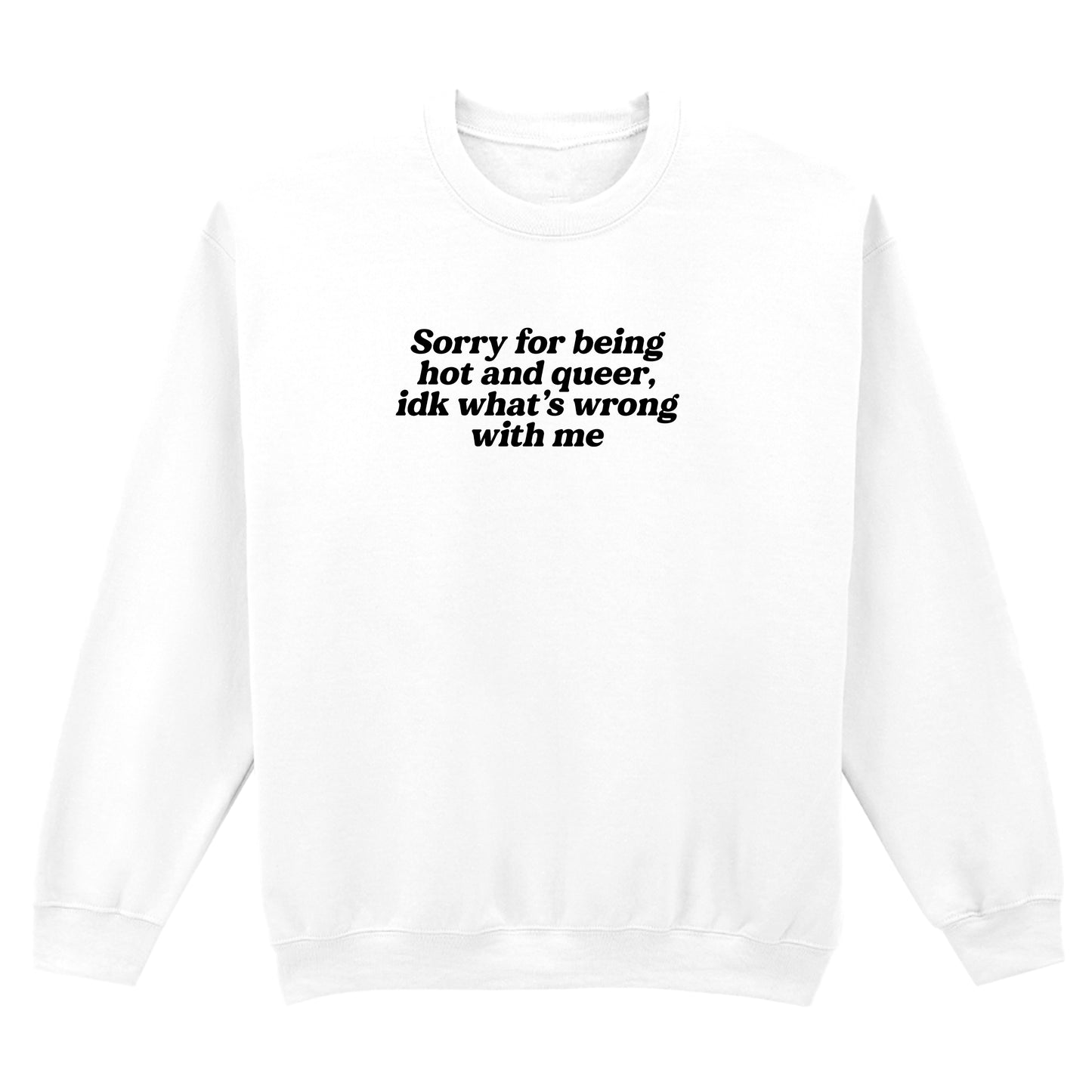 SORRY FOR BEING A HOT QUEER SWEATSHIRT