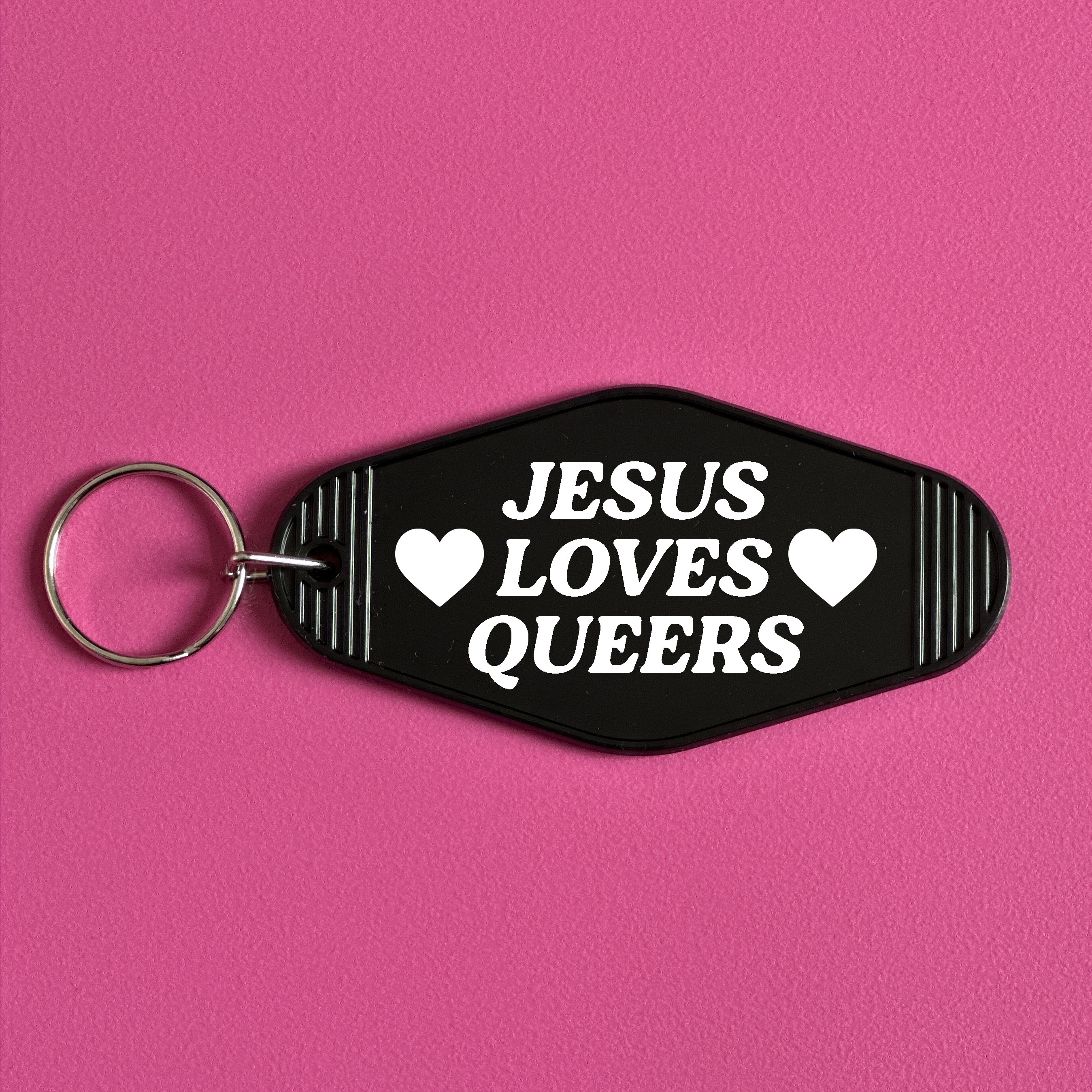 JESUS LOVES QUEERS KEYRING