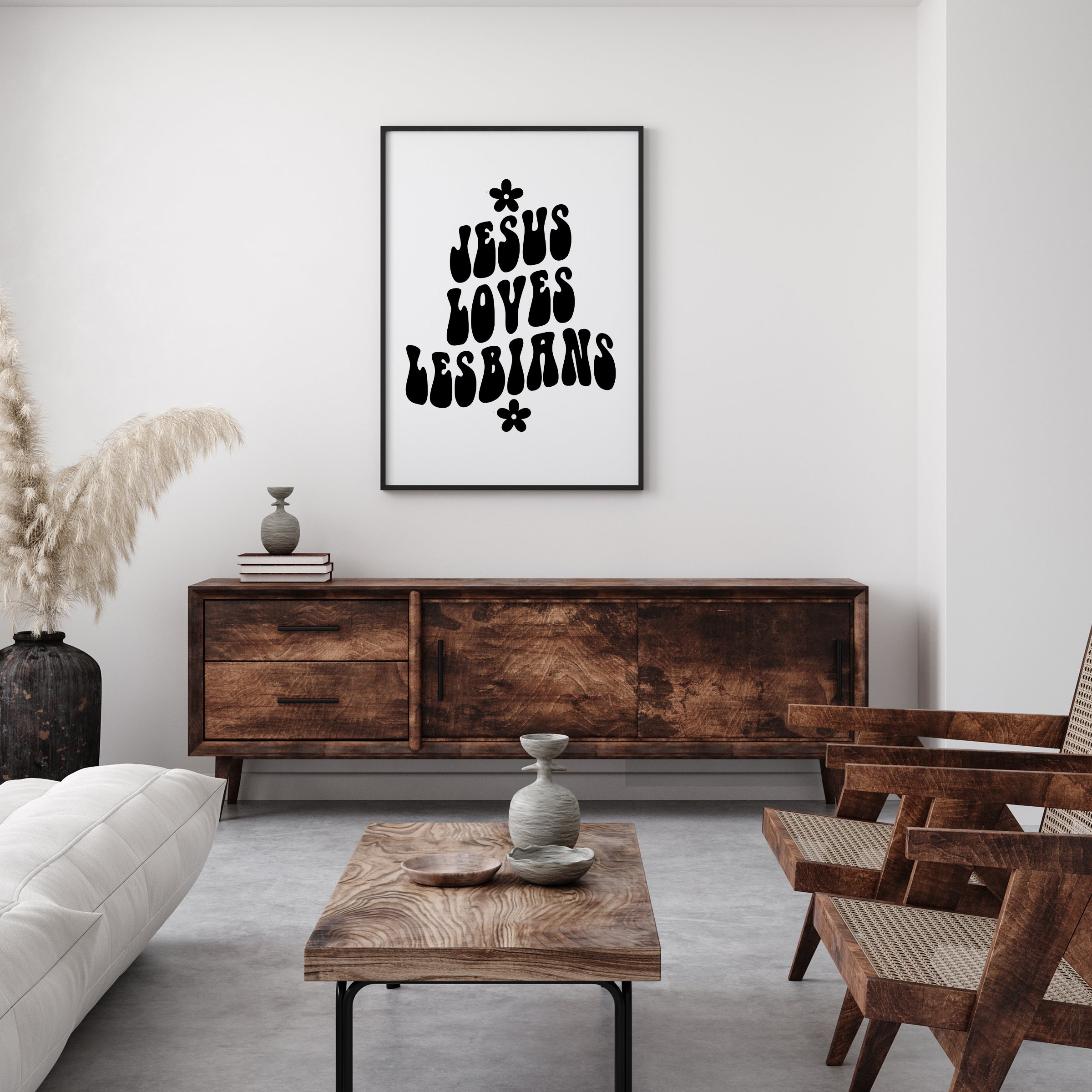 JESUS LOVES LESBIANS PRINT