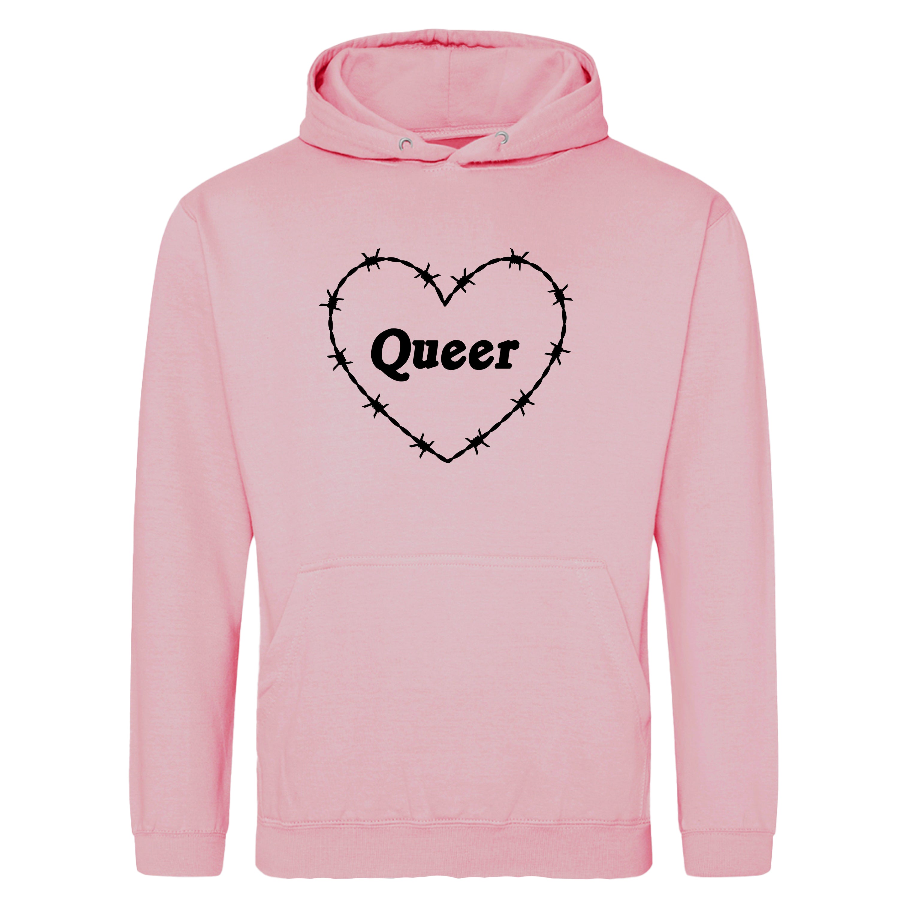 QUEER BARBED WIRE HEART HOODIE