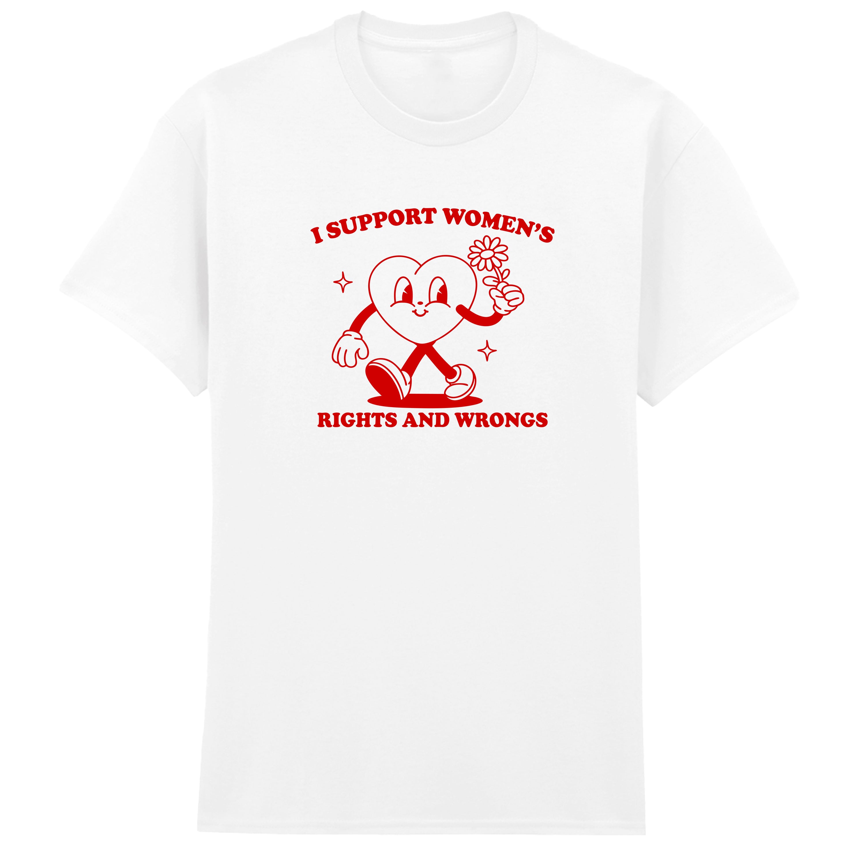 I SUPPORT WOMEN'S RIGHTS AND WRONGS T-SHIRT