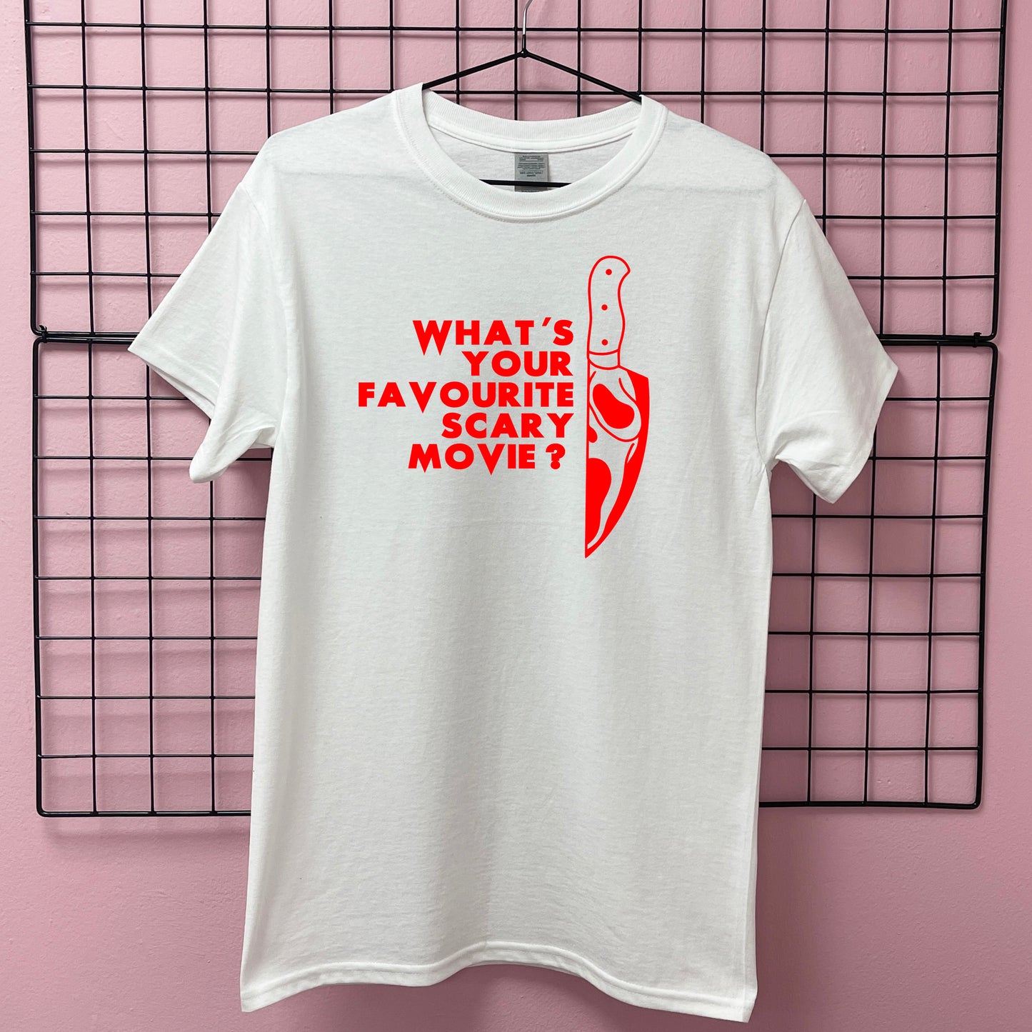WHAT'S YOUR FAVOURITE SCARY MOVIE T-SHIRT