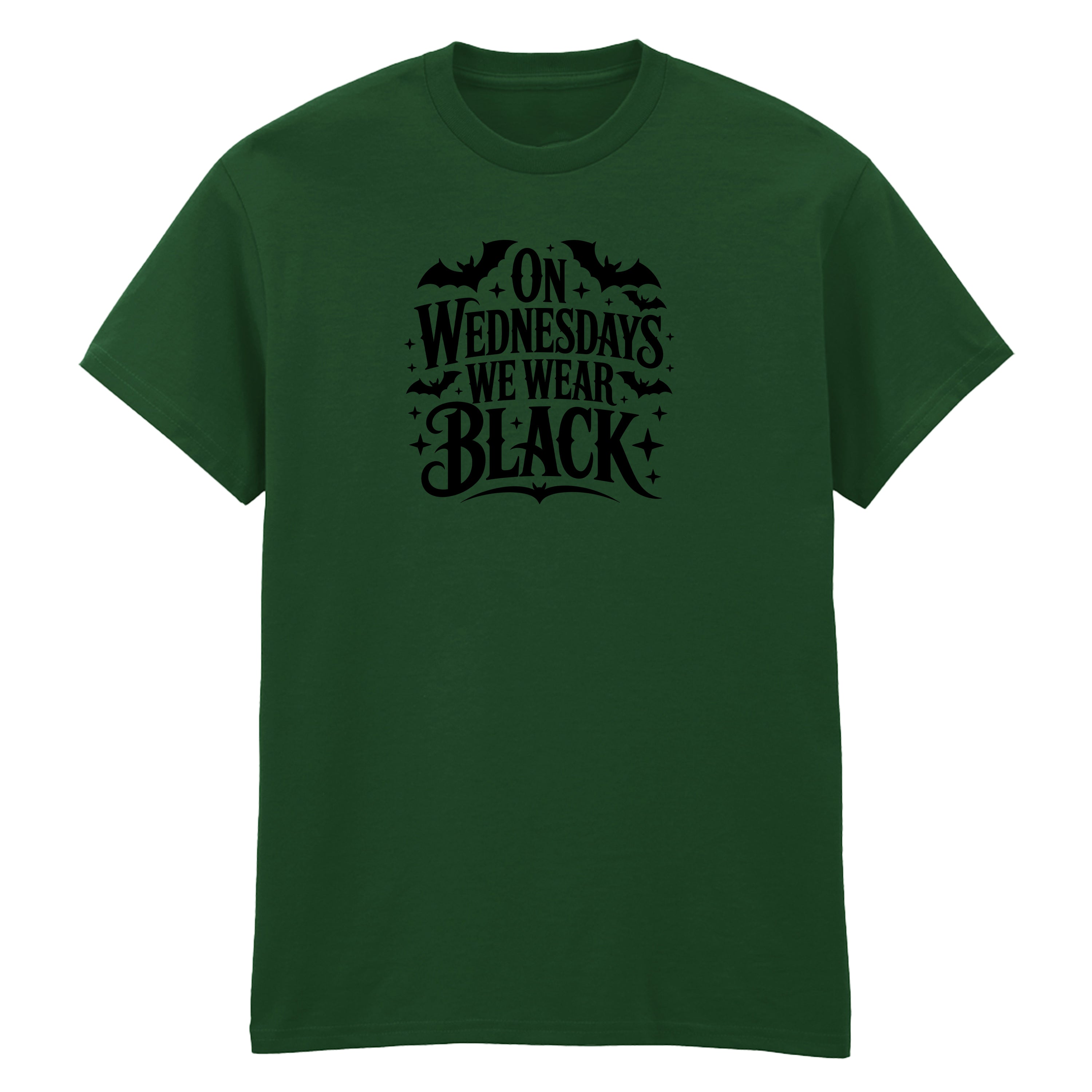 ON WEDNESDAYS WE WEAR BLACK T-SHIRT