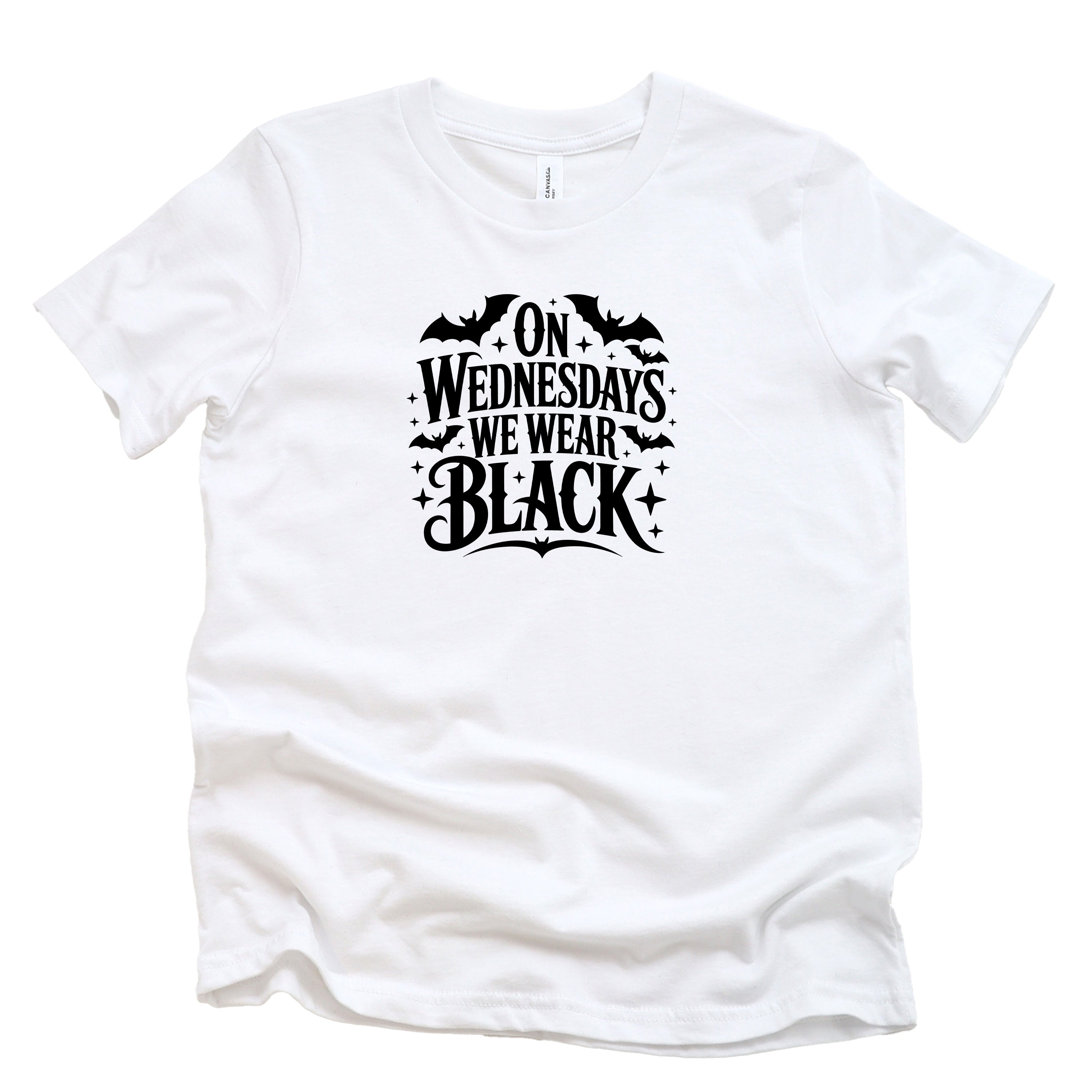 ON WEDNESDAYS WE WEAR BLACK KIDS T-SHIRT