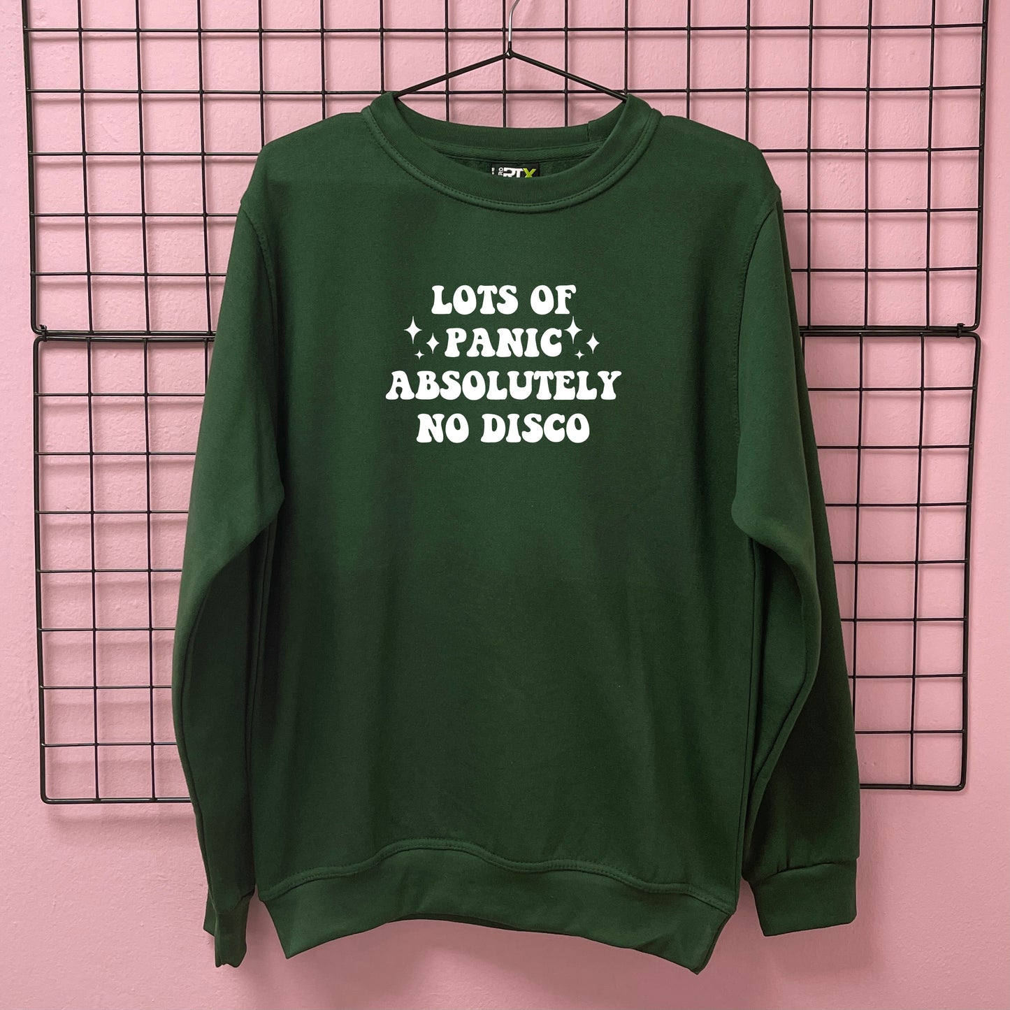 LOTS OF PANIC ABSOLUTELY NO DISCO SWEATSHIRT