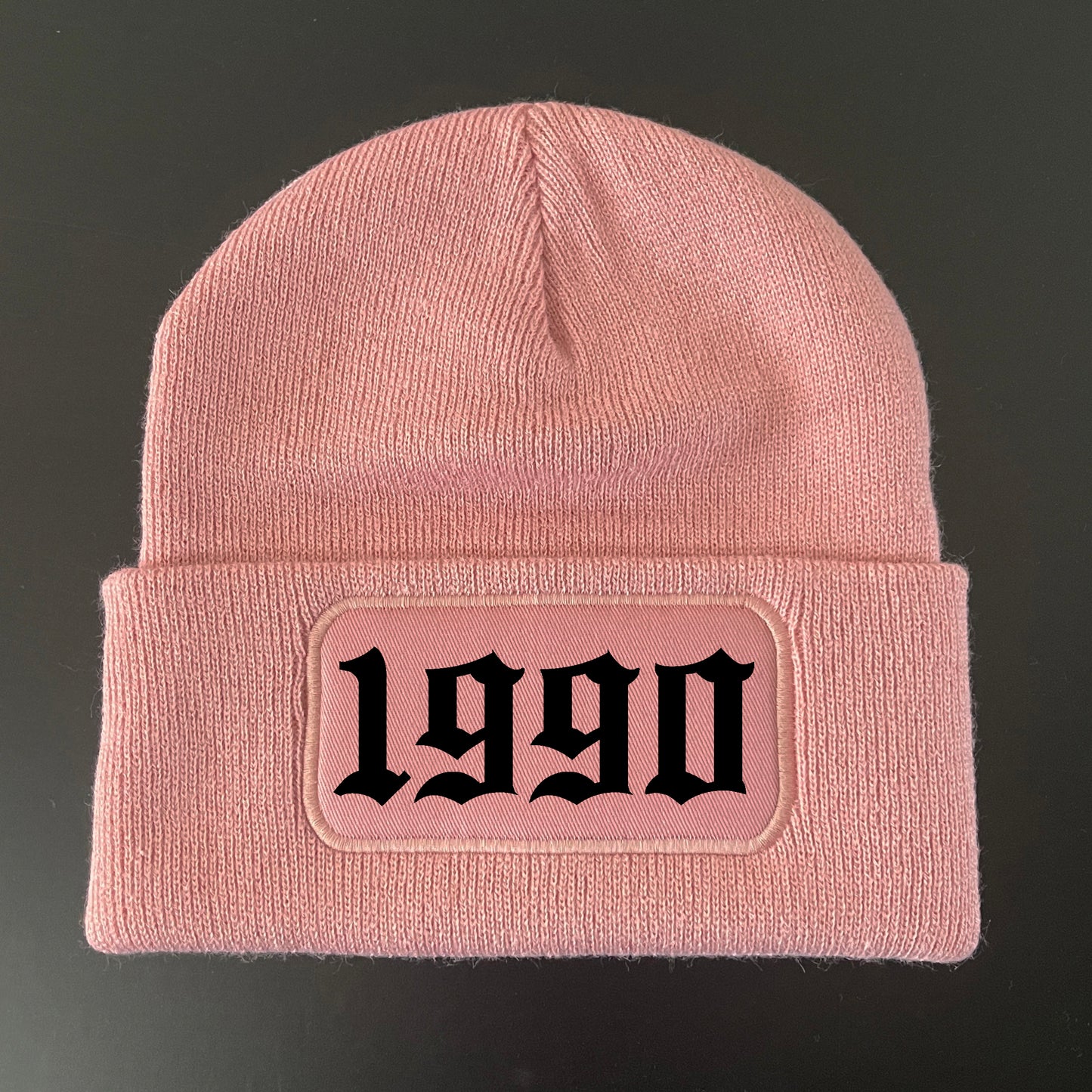 OLD ENGLISH DATE BEANIE HAT