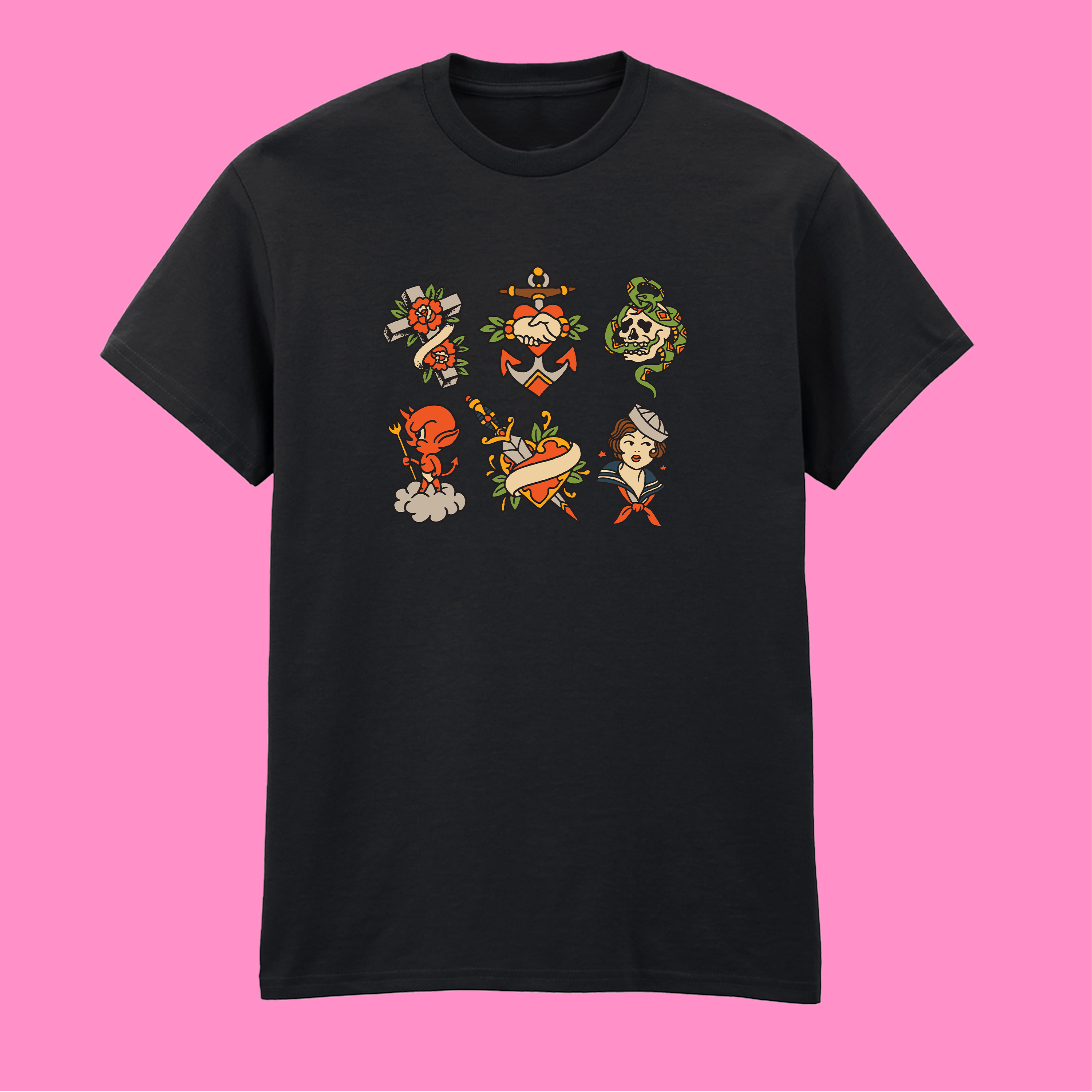 SIX TRADITIONAL TATTOO T-SHIRT