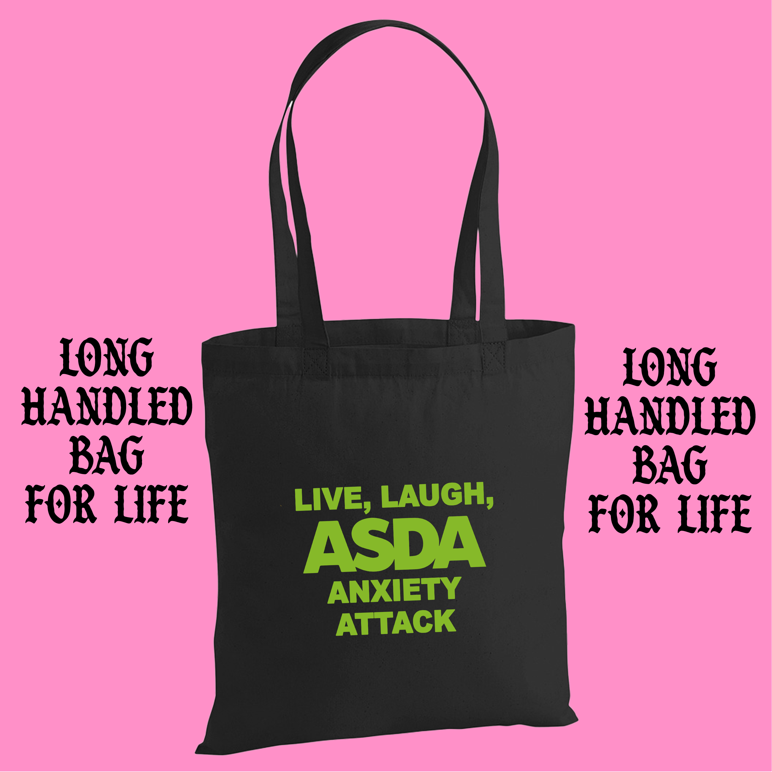 ASDA ANXIETY LONG HANDLED TOTE BAG