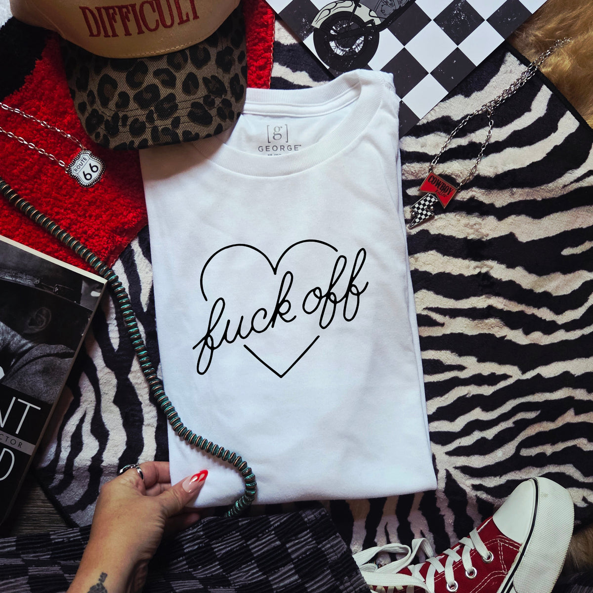 FUCK OFF HEART T-SHIRT