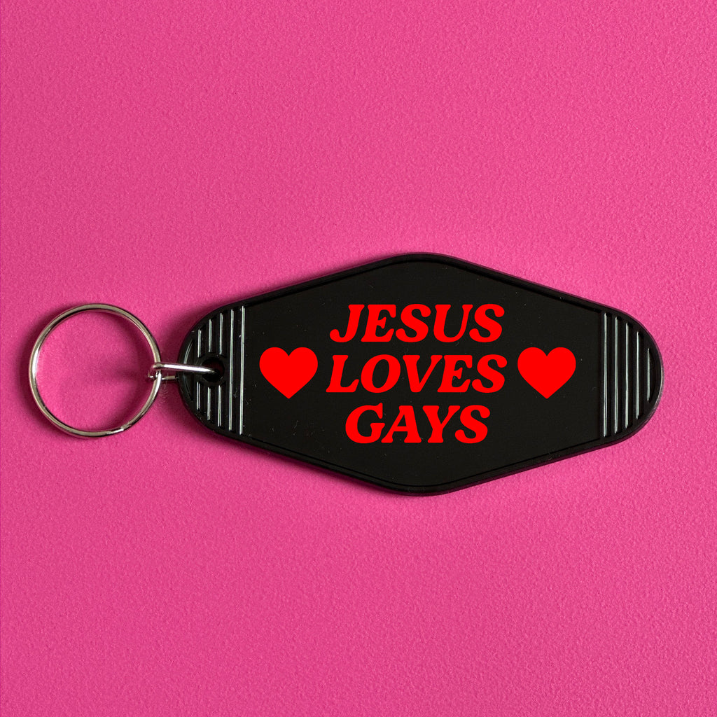 JESUS LOVES GAYS KEYRING