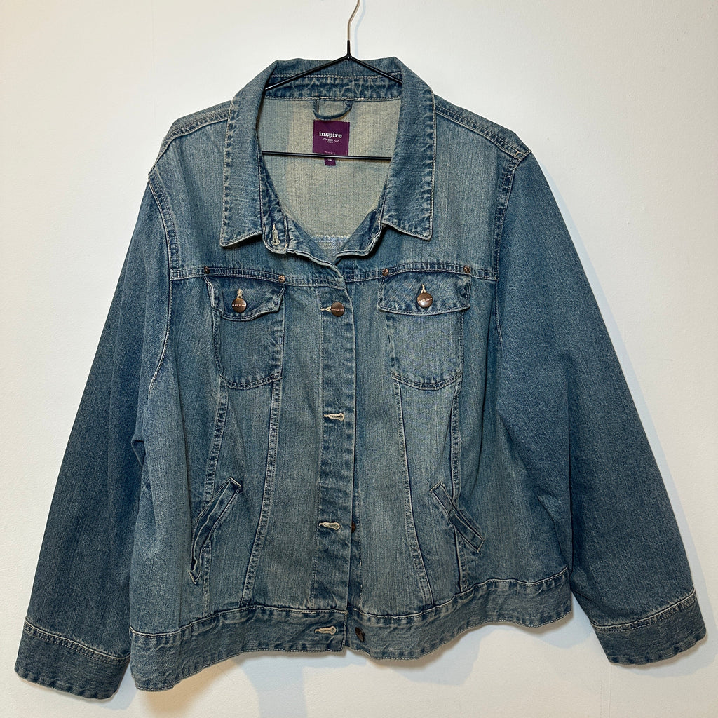 ONE HELL OF A MOTHER TIGER DENIM JACKET SIZE 26