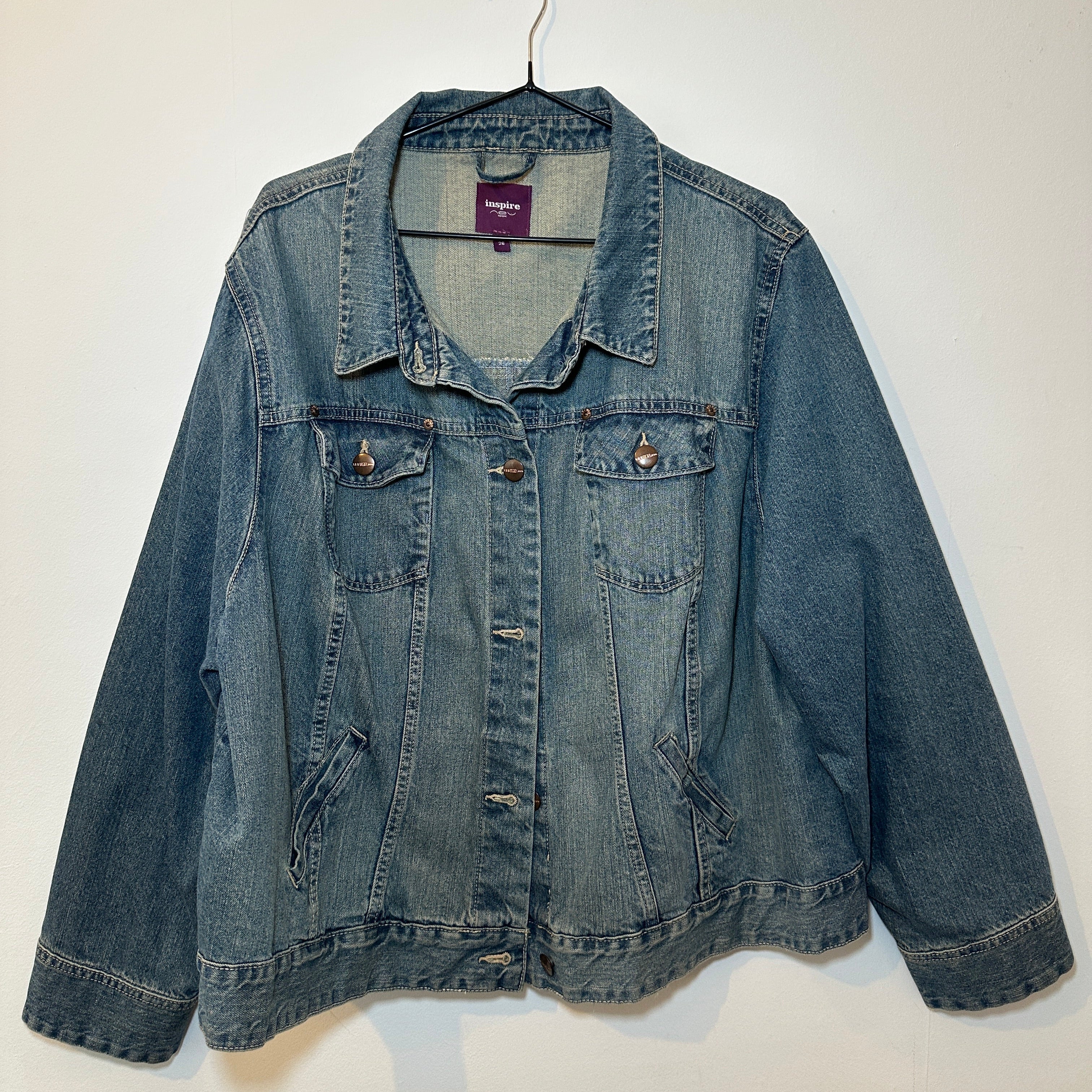 ONE HELL OF A MOTHER TIGER DENIM JACKET SIZE 26