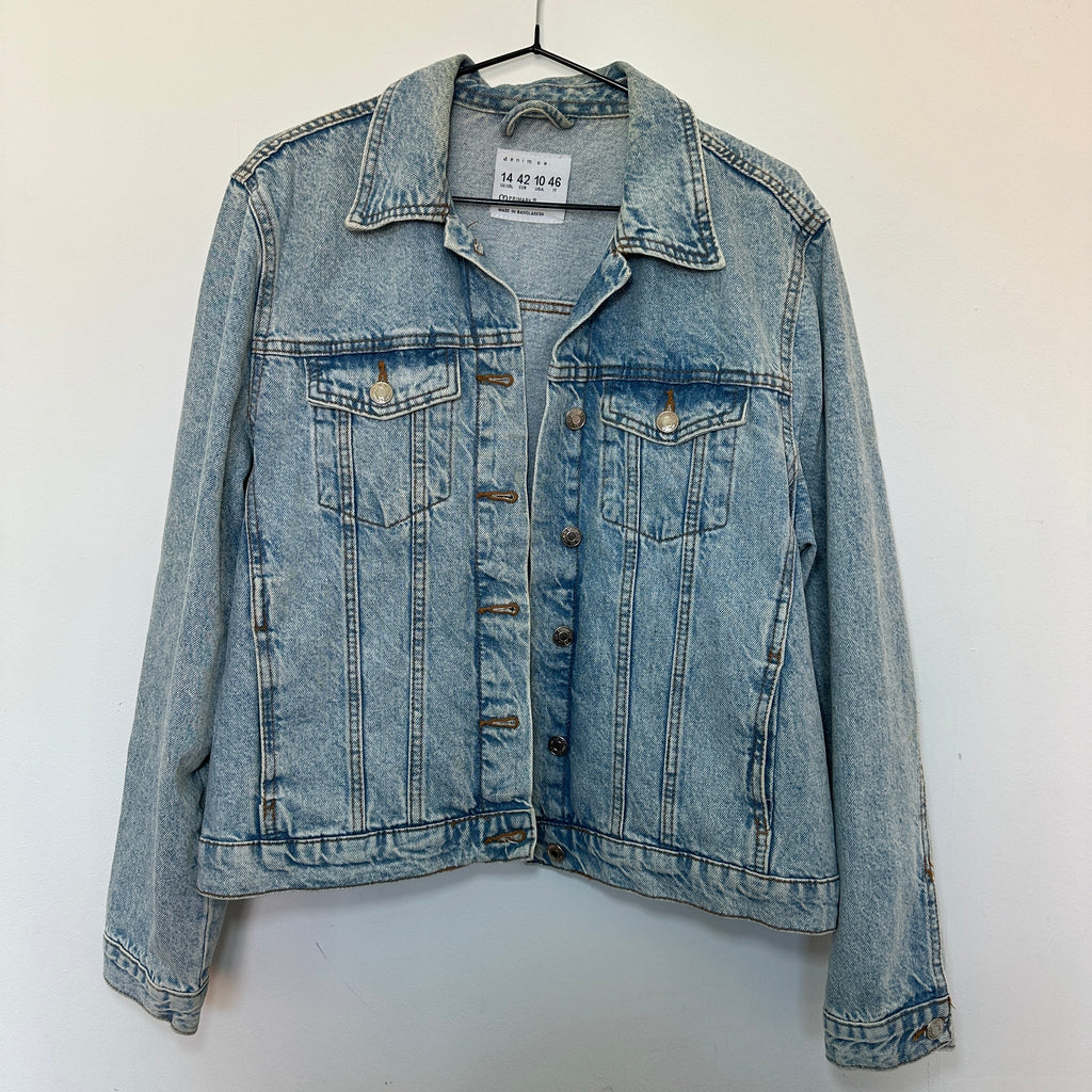 ONE HELL OF A MOTHER DENIM JACKET SIZE 14
