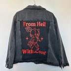 FROM HELL WITH LOVE DENIM JACKET SIZE 18