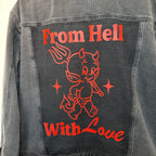 FROM HELL WITH LOVE DENIM JACKET SIZE 18