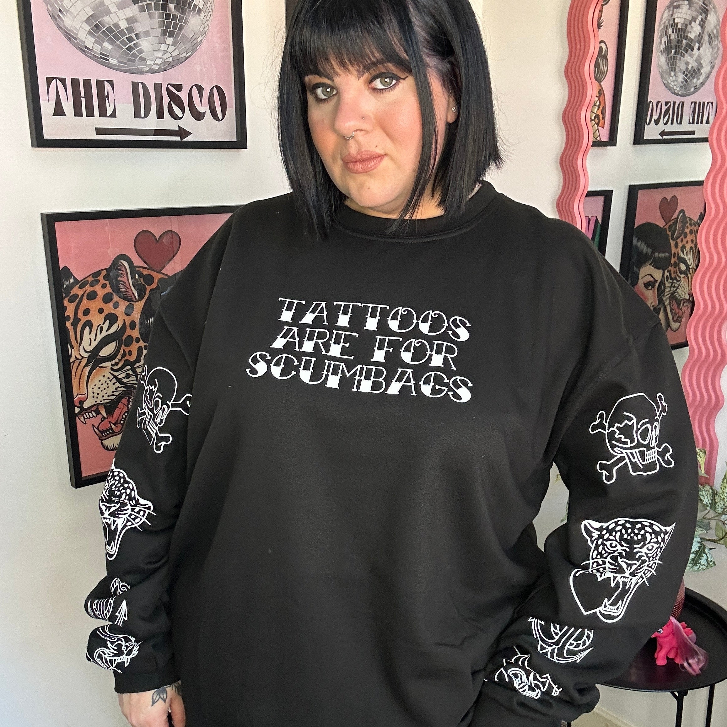 TATTOOS ARE FOR SCUMBAGS SLEEVE SWEATSHIRT