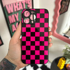 PINK CHECKERBOARD PHONE CASE