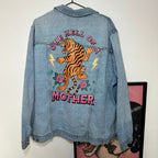 ONE HELL OF A MOTHER DENIM JACKET SIZE 22
