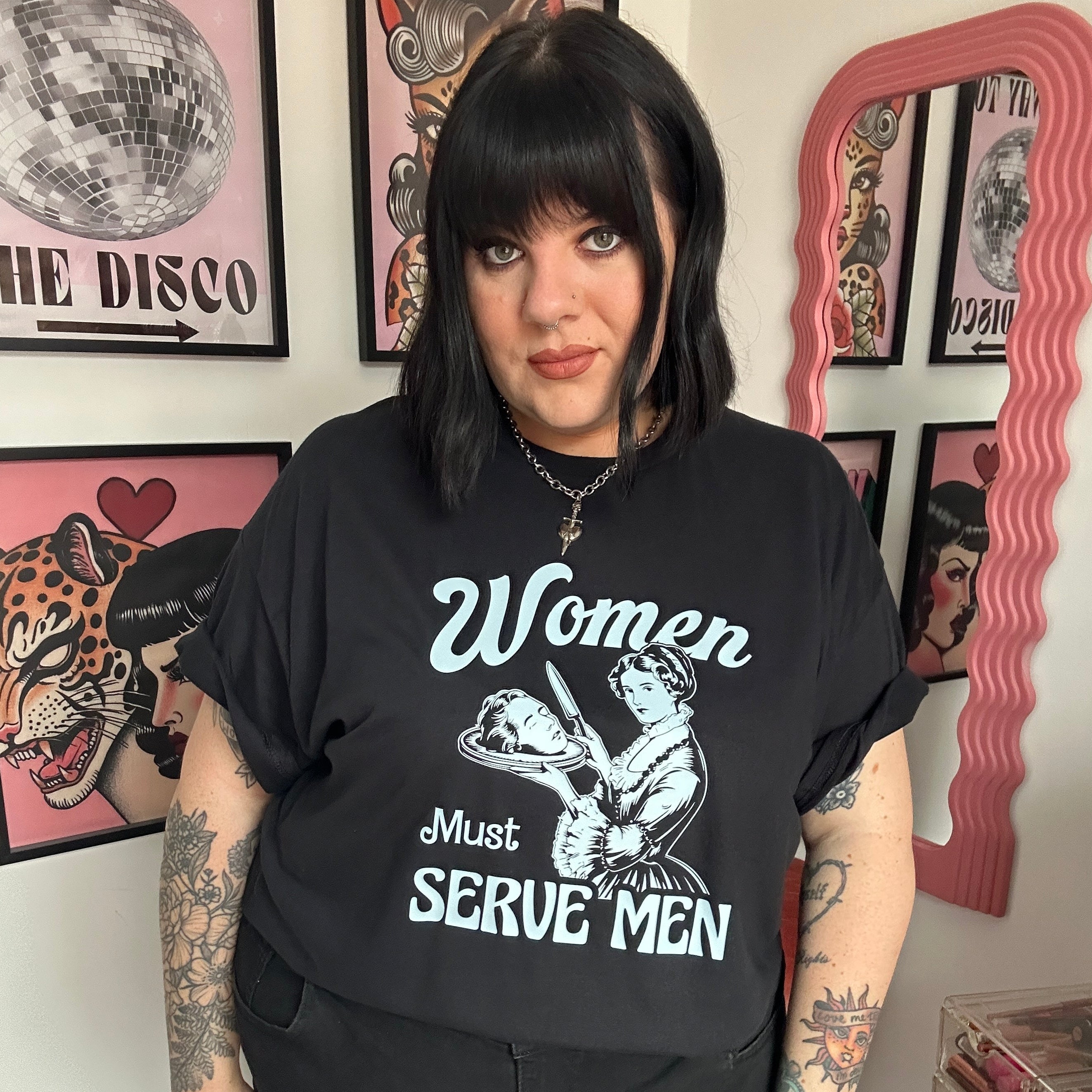 WOMEN MUST SERVE MEN T-SHIRT