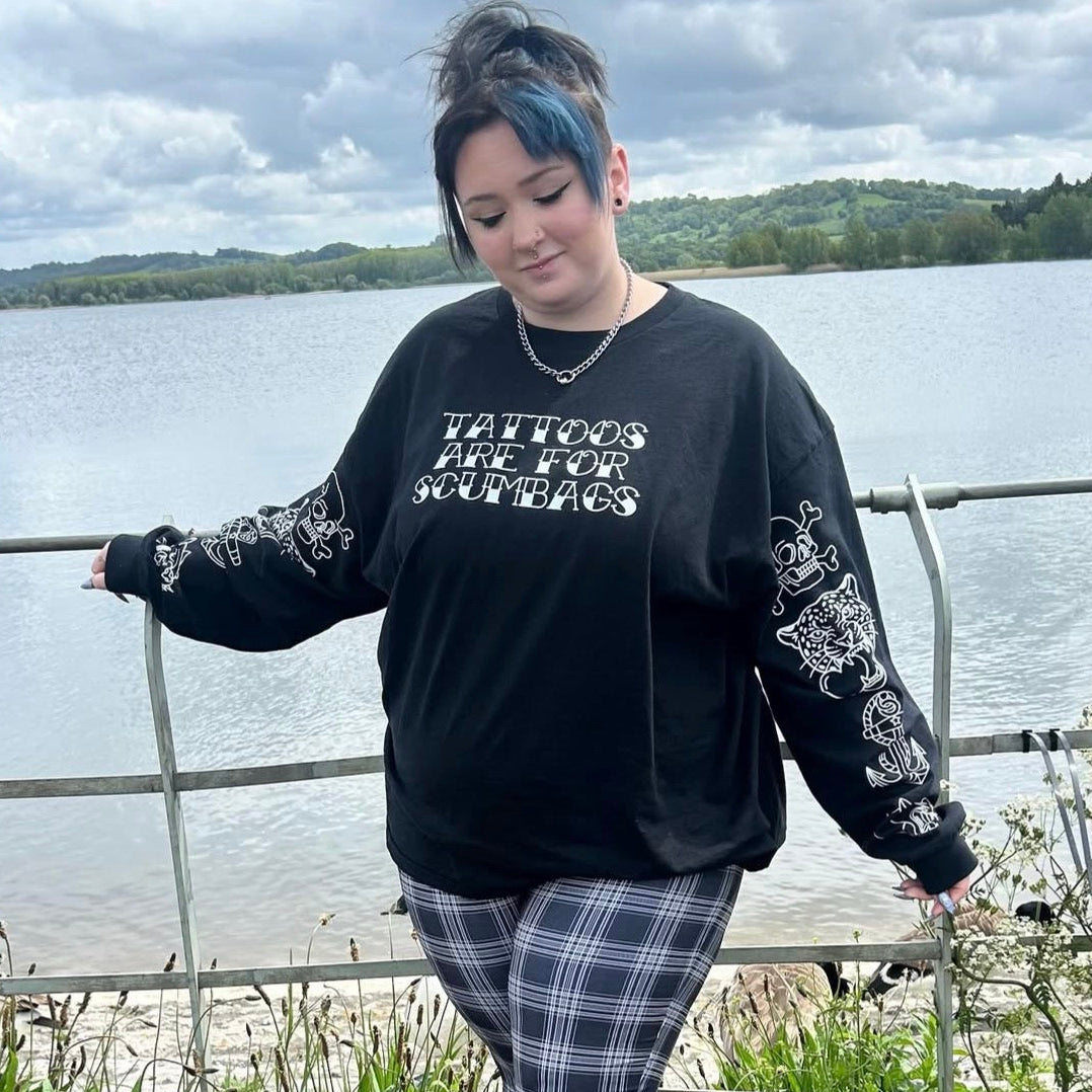 TATTOOS ARE FOR SCUMBAGS SLEEVE SWEATSHIRT