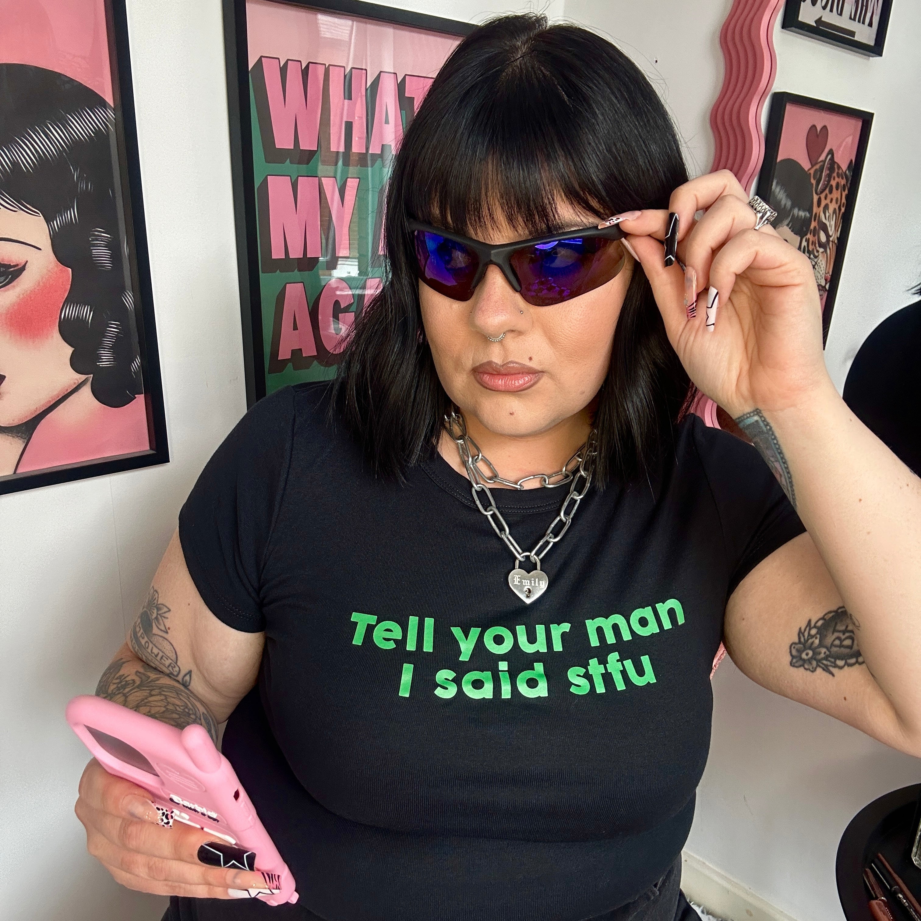 TELL YOUR MAN I SAID STFU BABY T-SHIRT