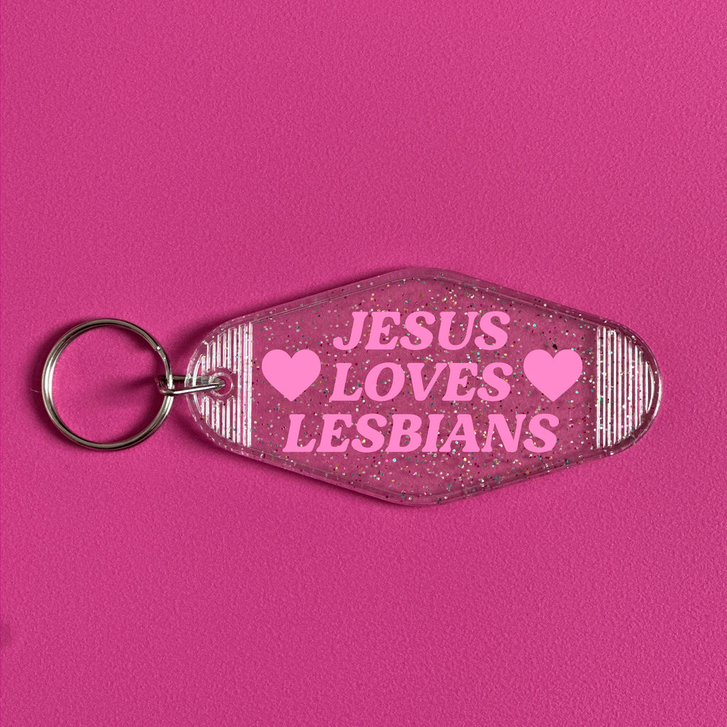 JESUS LOVES LESBIANS KEYRING