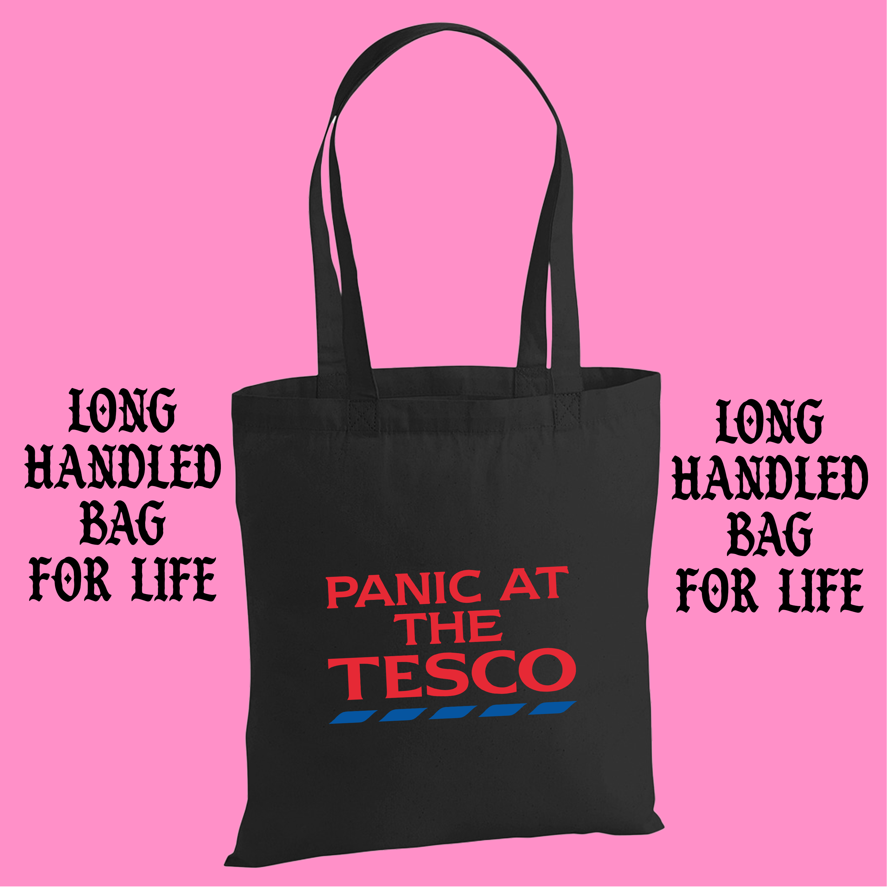 PANIC AT THE TESCO LONG HANDLED TOTE BAG