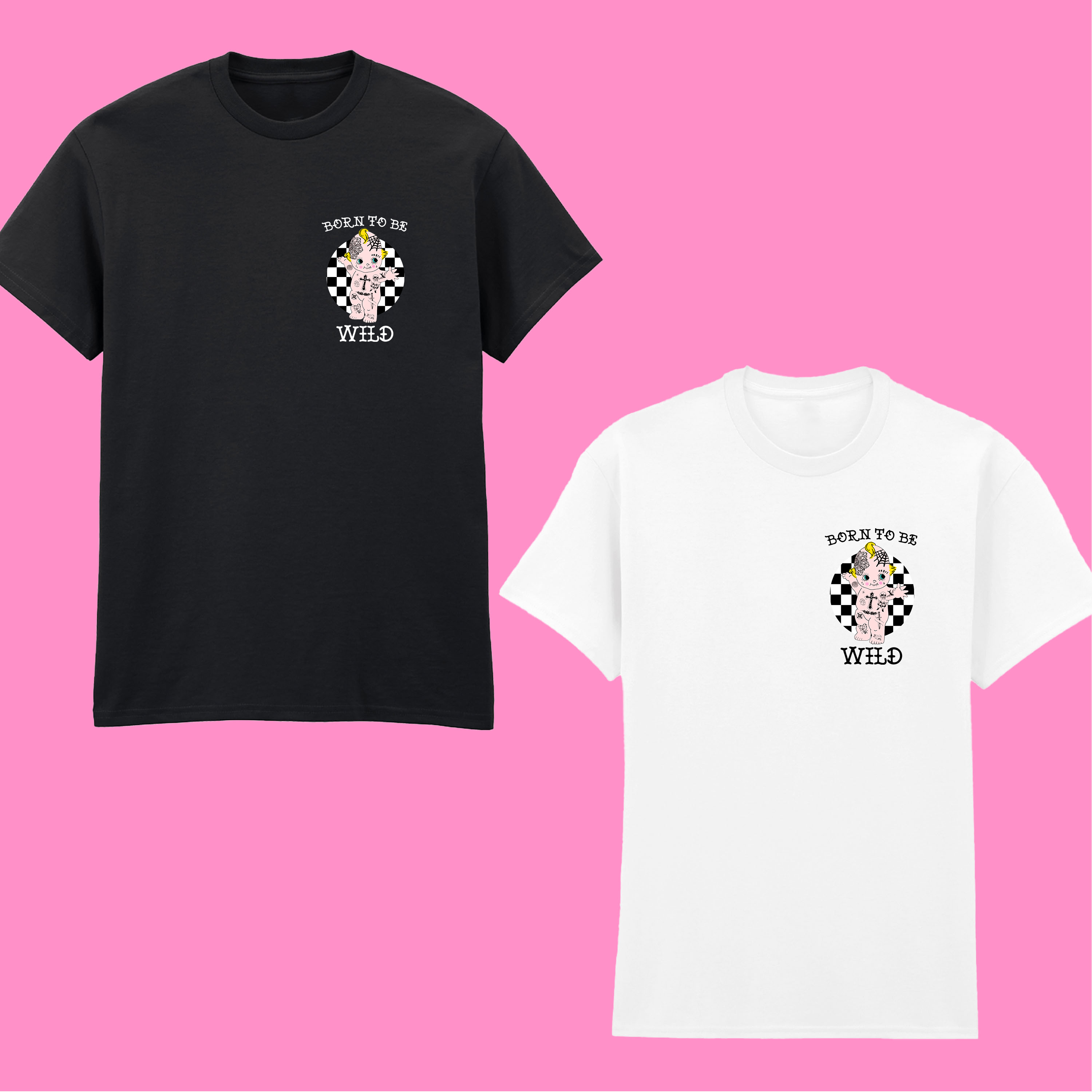 BORN TO BE WILD FRONT AND BACK T-SHIRT