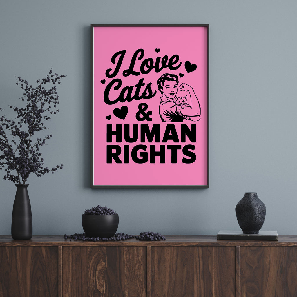 CATS AND HUMAN RIGHTS PRINT
