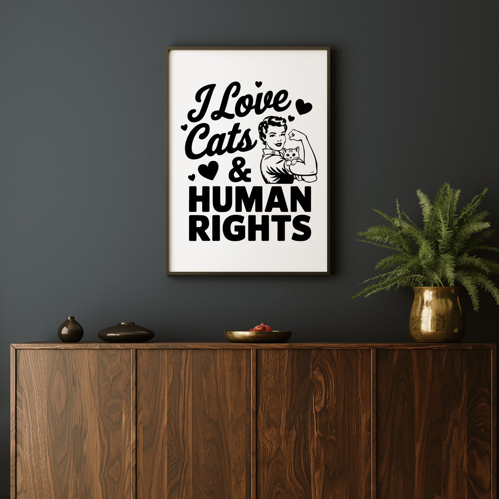 CATS AND HUMAN RIGHTS PRINT