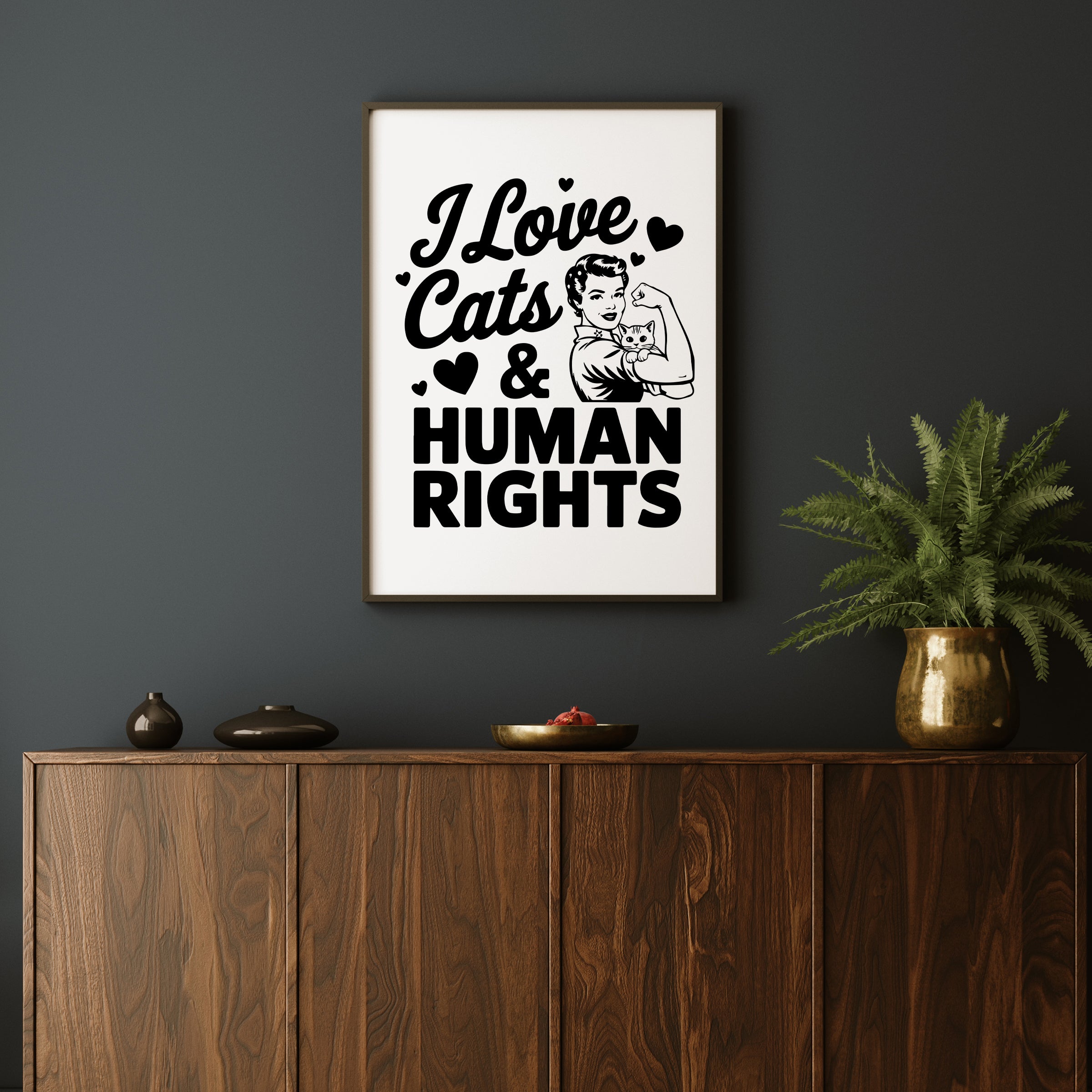 CATS AND HUMAN RIGHTS PRINT
