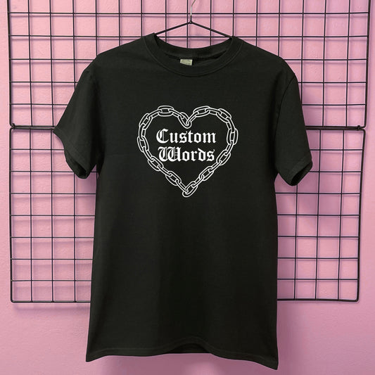 CUSTOM CHAIN HEART T-SHIRT