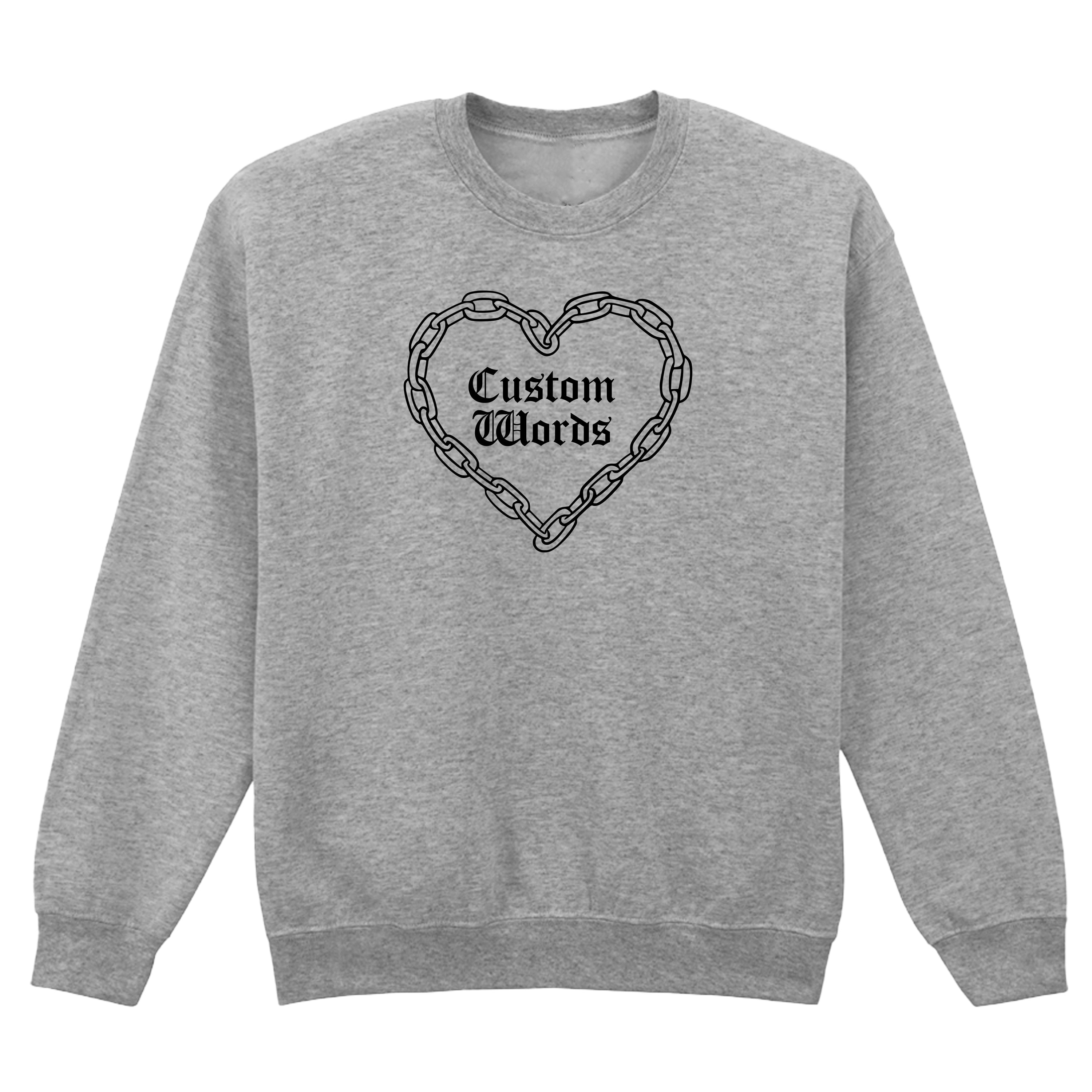 CUSTOM CHAIN HEART SWEATSHIRT