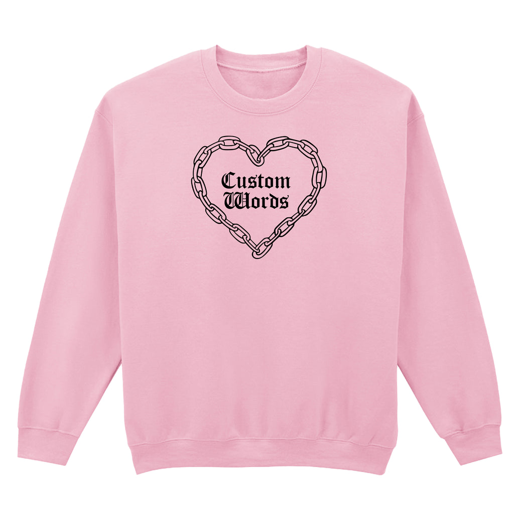 CUSTOM CHAIN HEART SWEATSHIRT