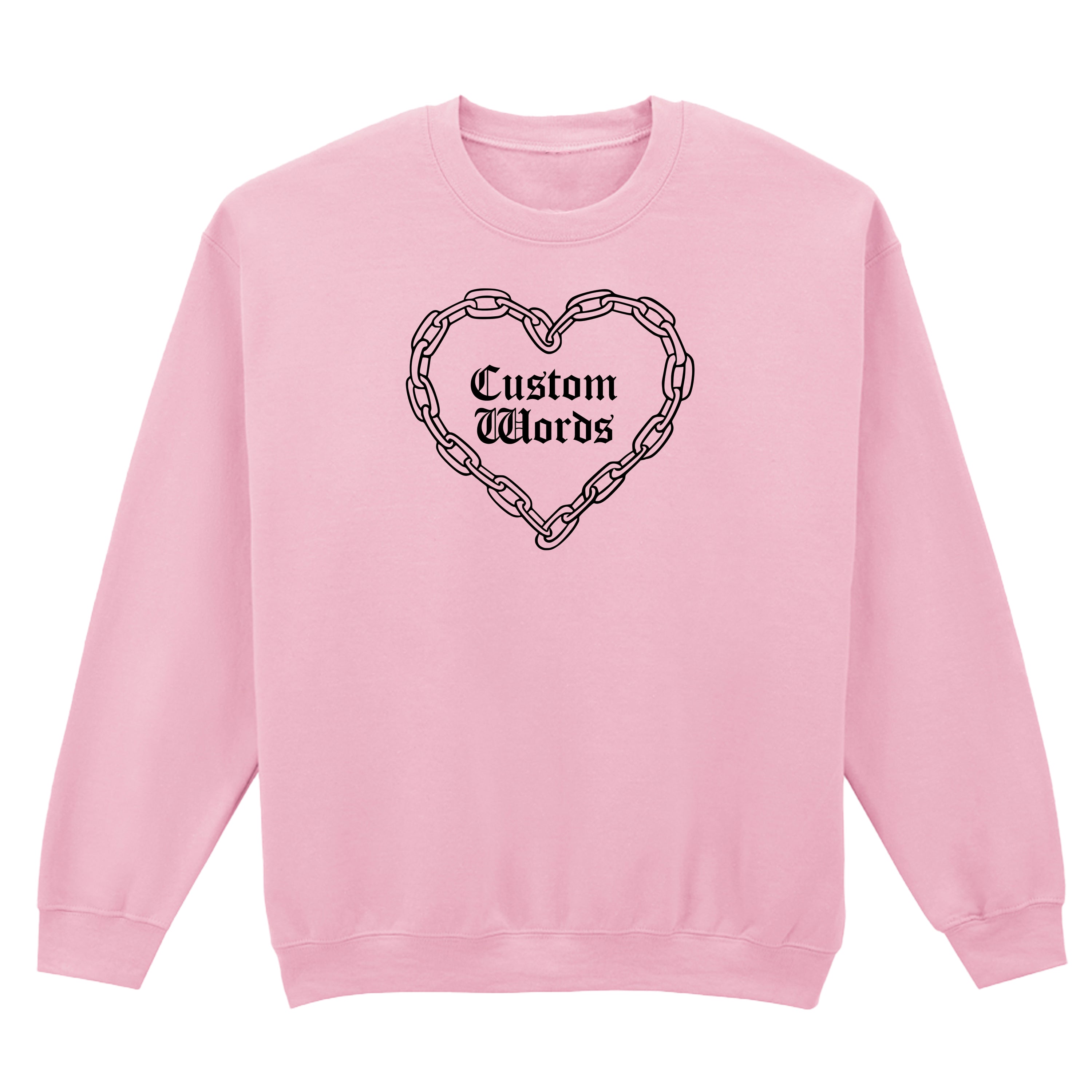 CUSTOM CHAIN HEART SWEATSHIRT