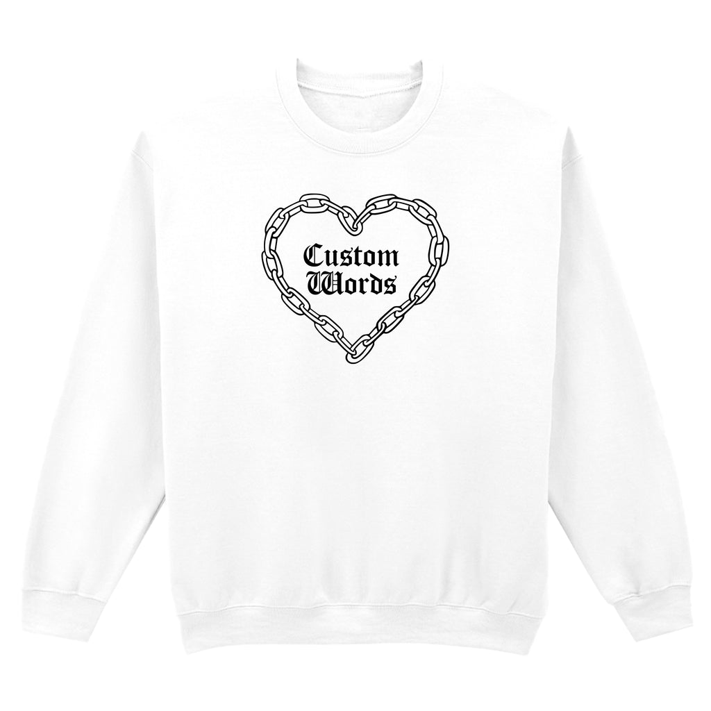 CUSTOM CHAIN HEART SWEATSHIRT