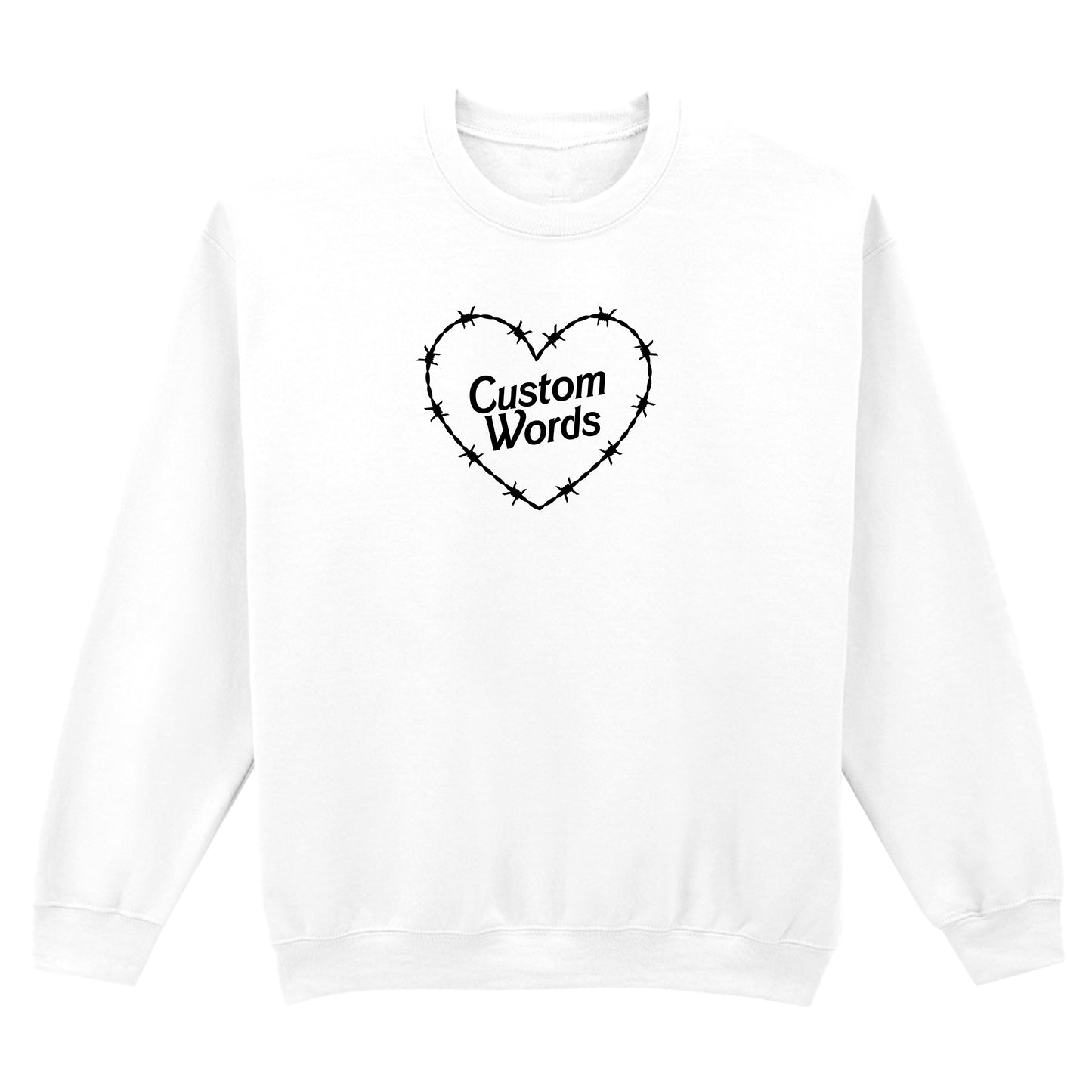 CUSTOM BARBED WIRE HEART SWEATSHIRT