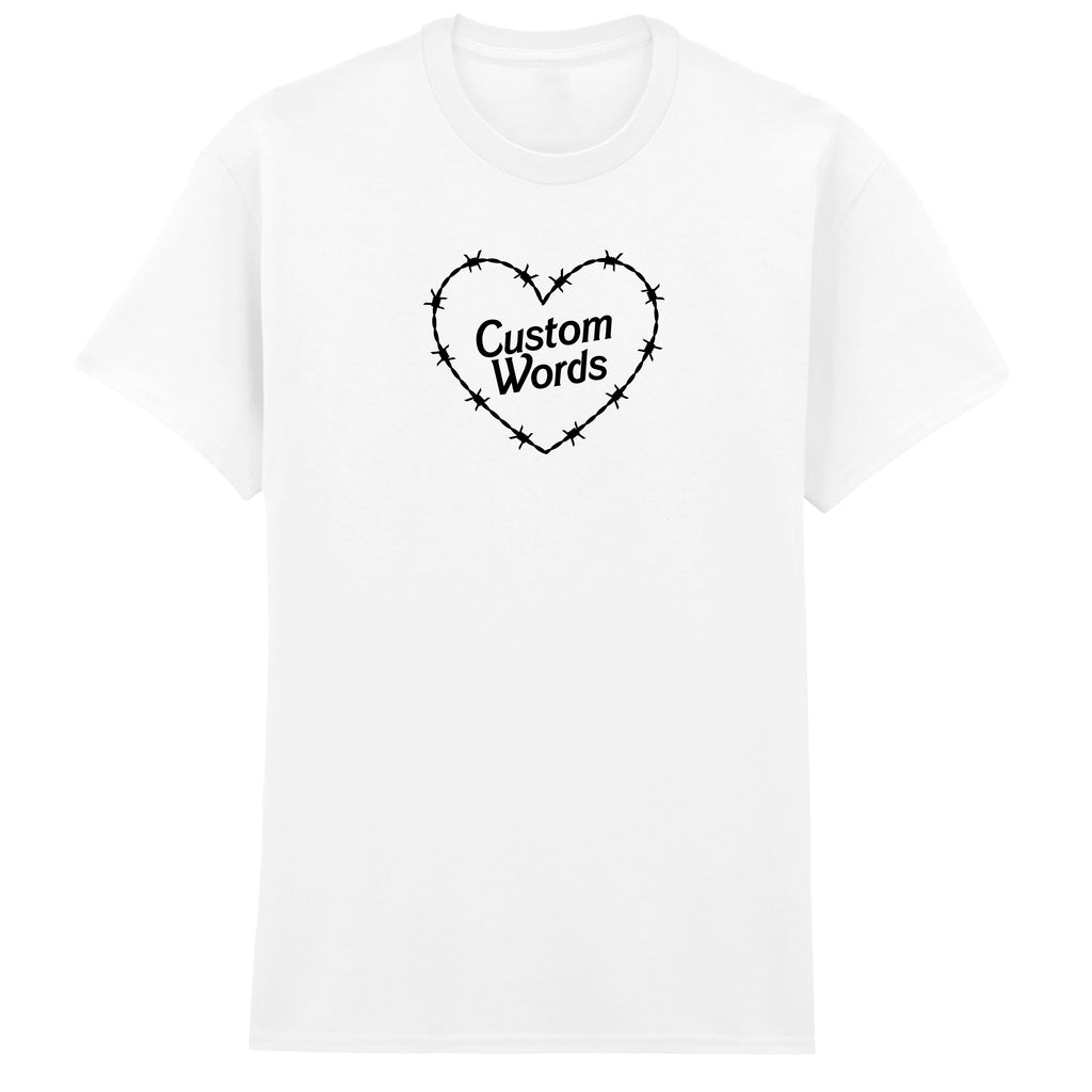 CUSTOM BARBED WIRE HEART T-SHIRT